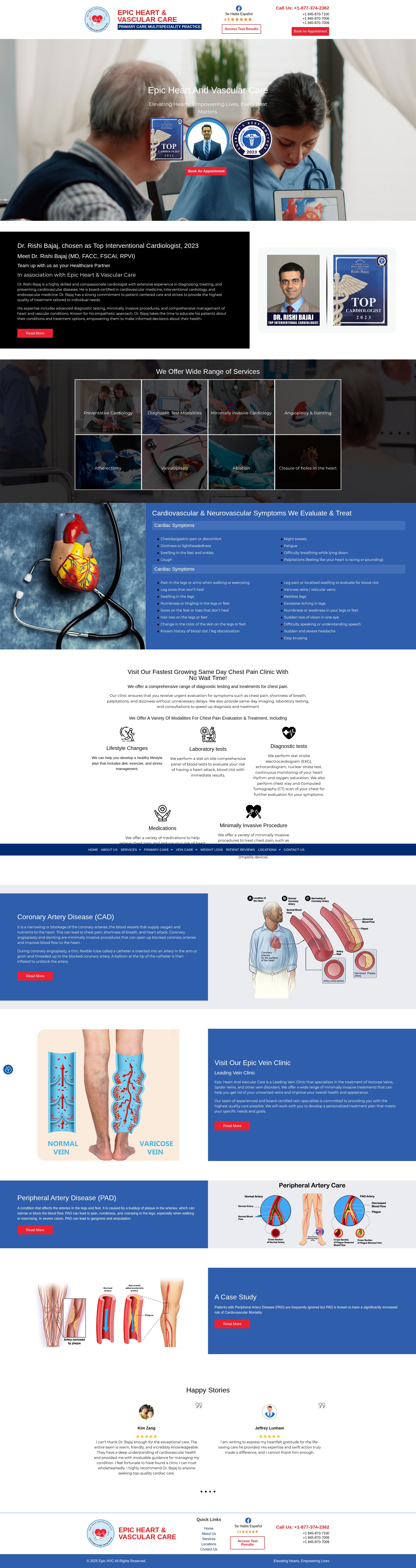 Screenshot of www.epiccardiovascularcare.com