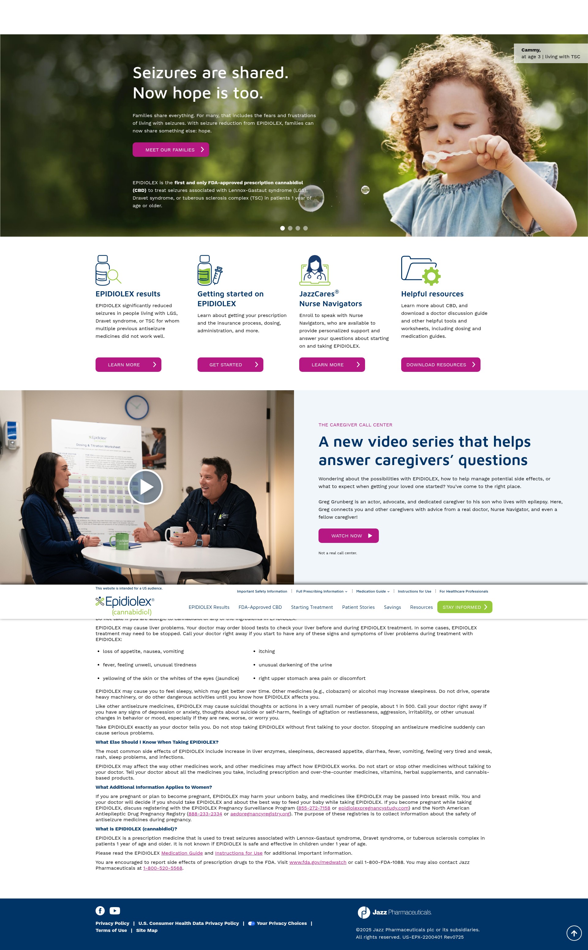 Screenshot of www.epidiolex.com