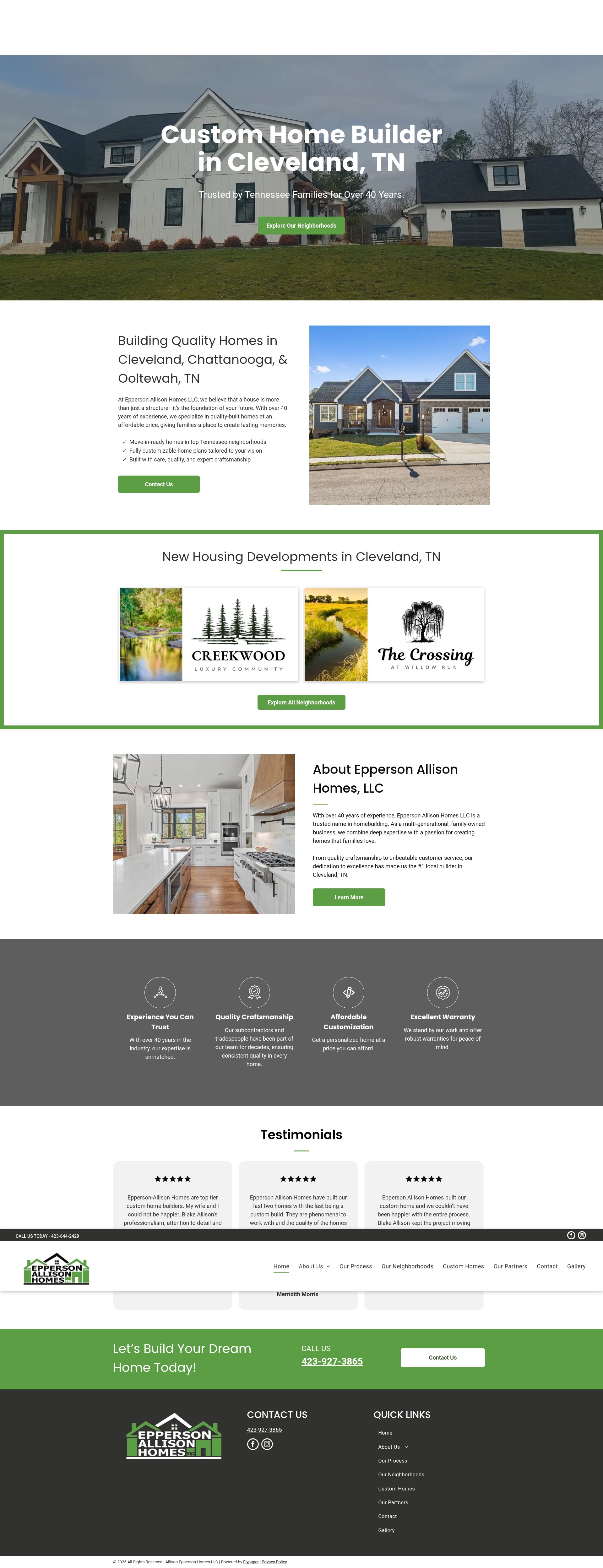 Screenshot of www.eppersonallisonhomes.com