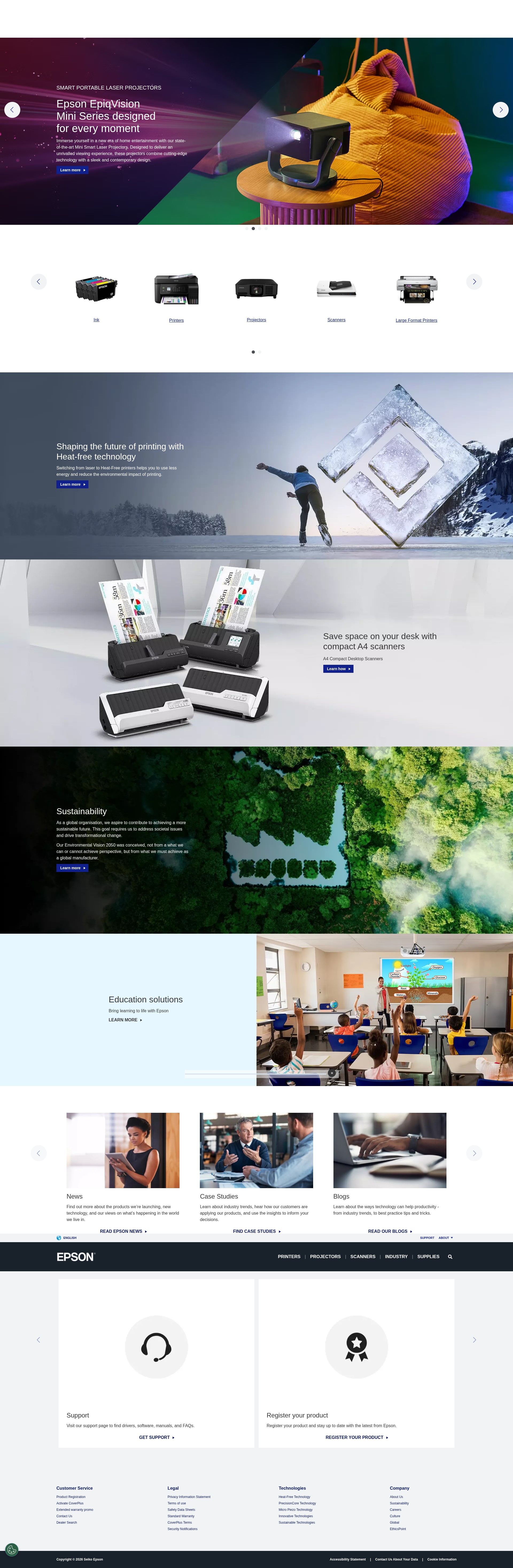 Screenshot of www.epson.ae