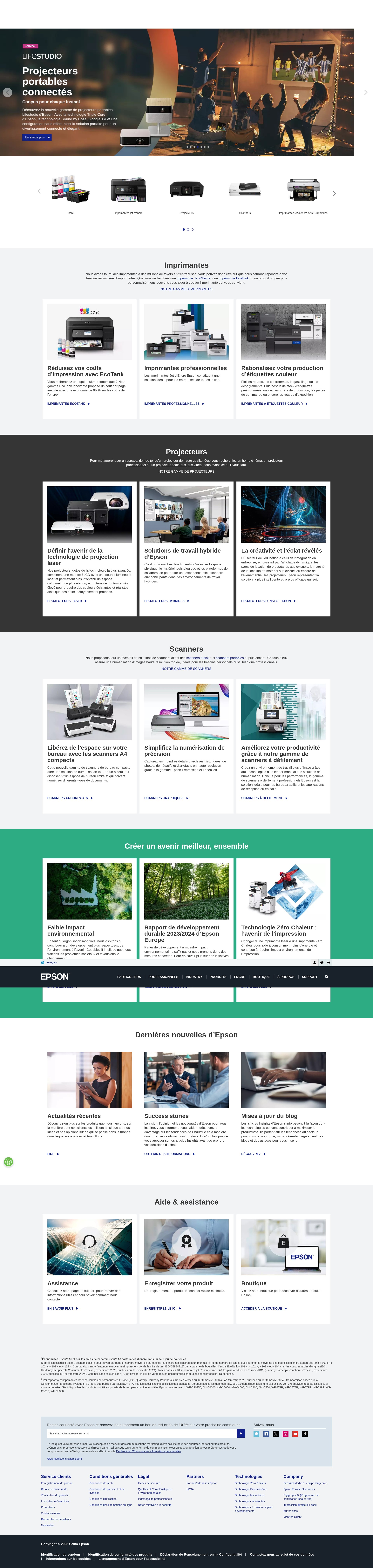 Screenshot of www.epson.fr