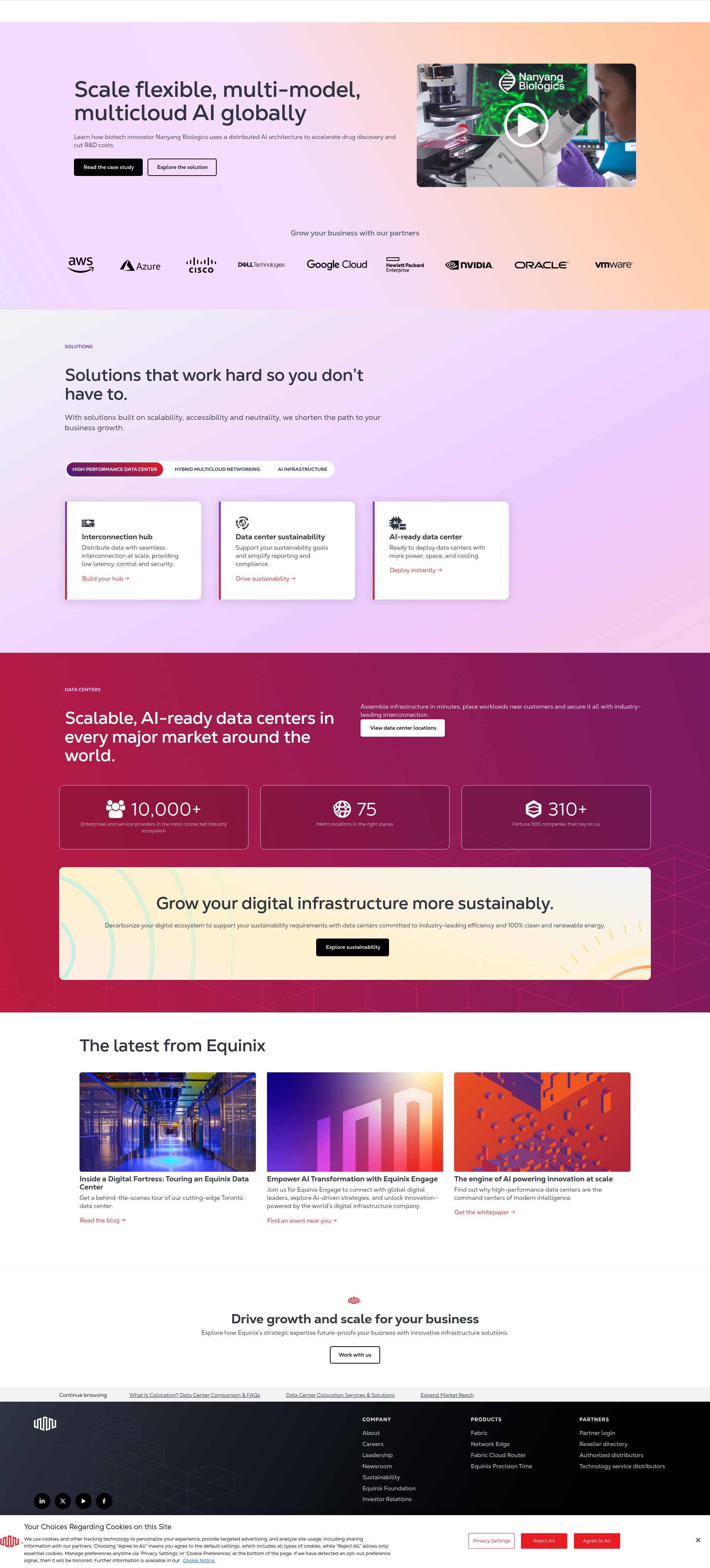 Screenshot of www.equinix.com