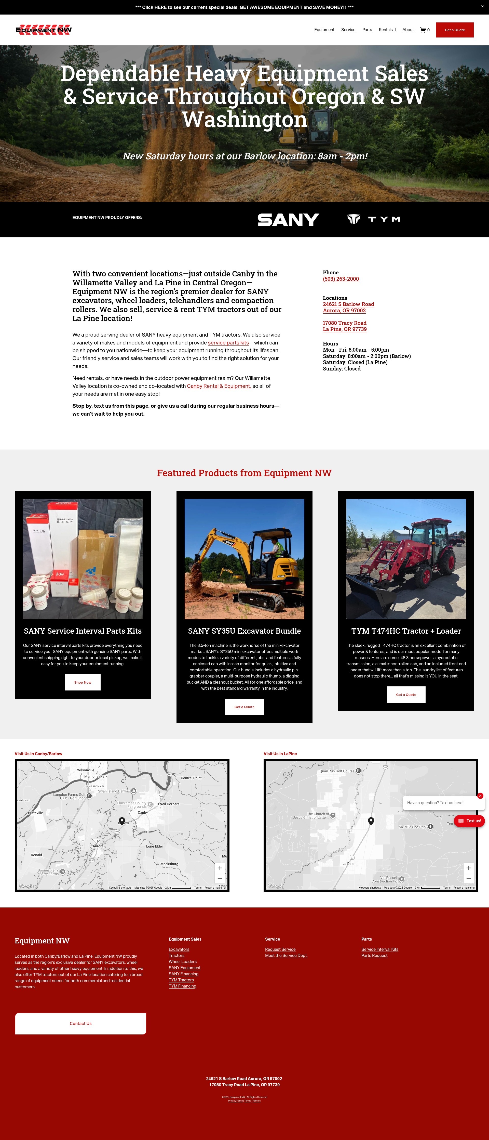 Screenshot of www.equipmentnw.com
