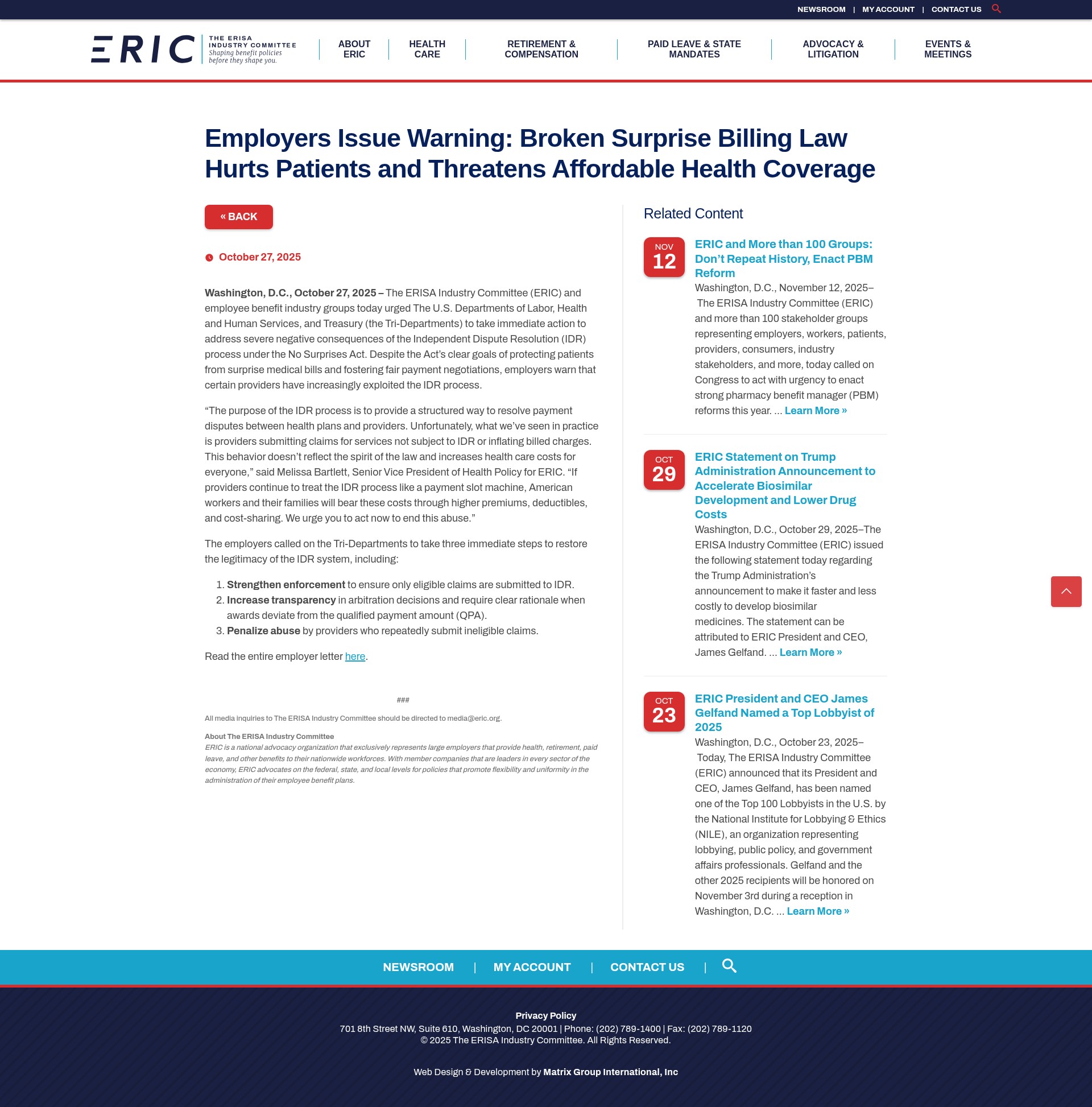 Screenshot of www.eric.org