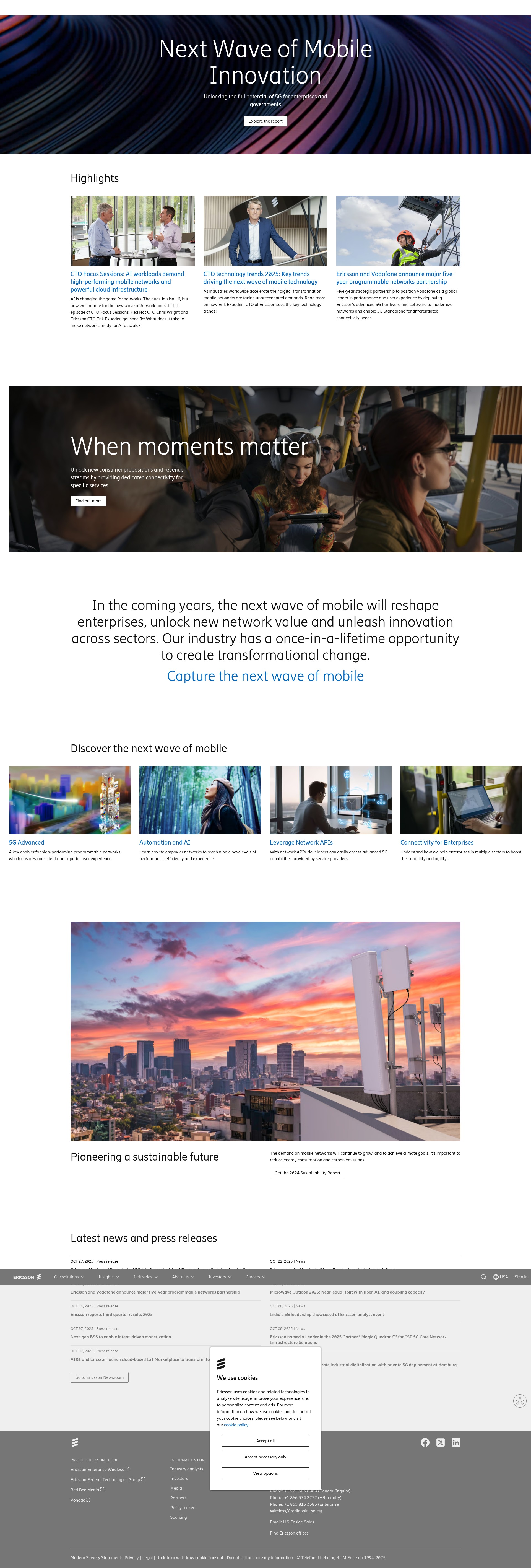 Screenshot of www.ericsson.com