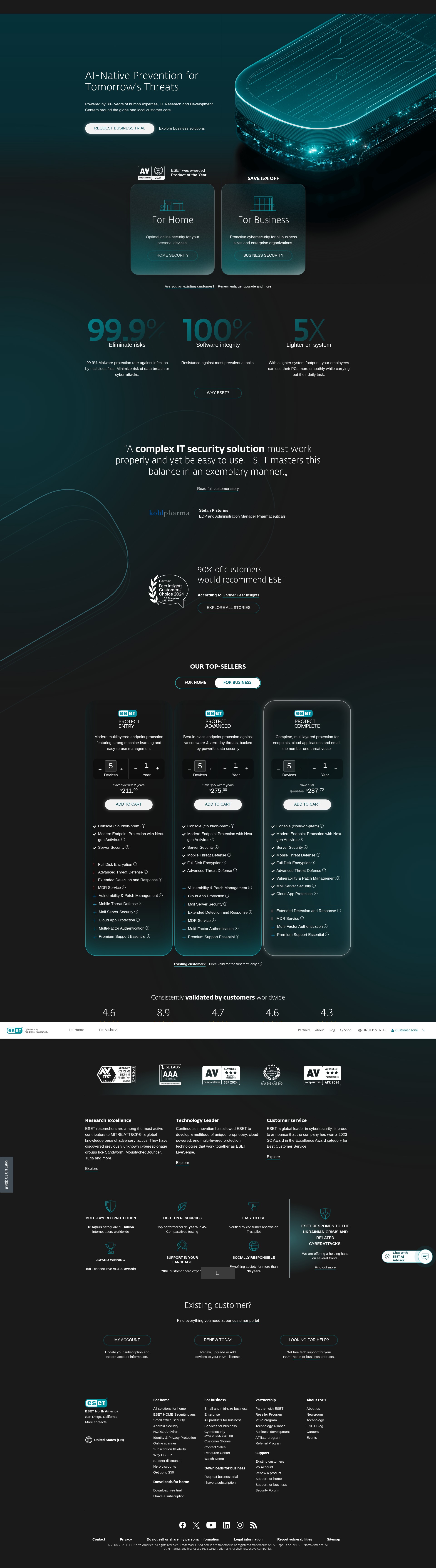 Screenshot of www.eset.com