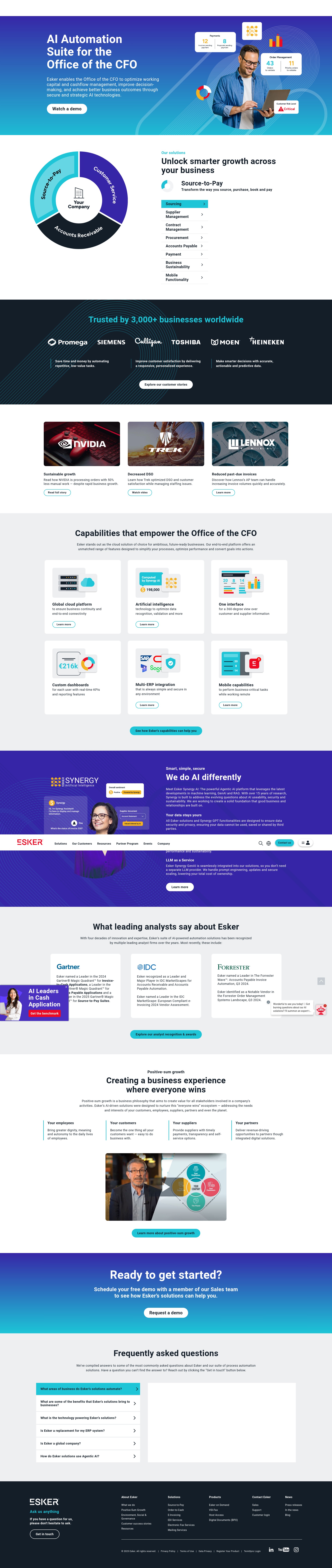 Screenshot of www.esker.com