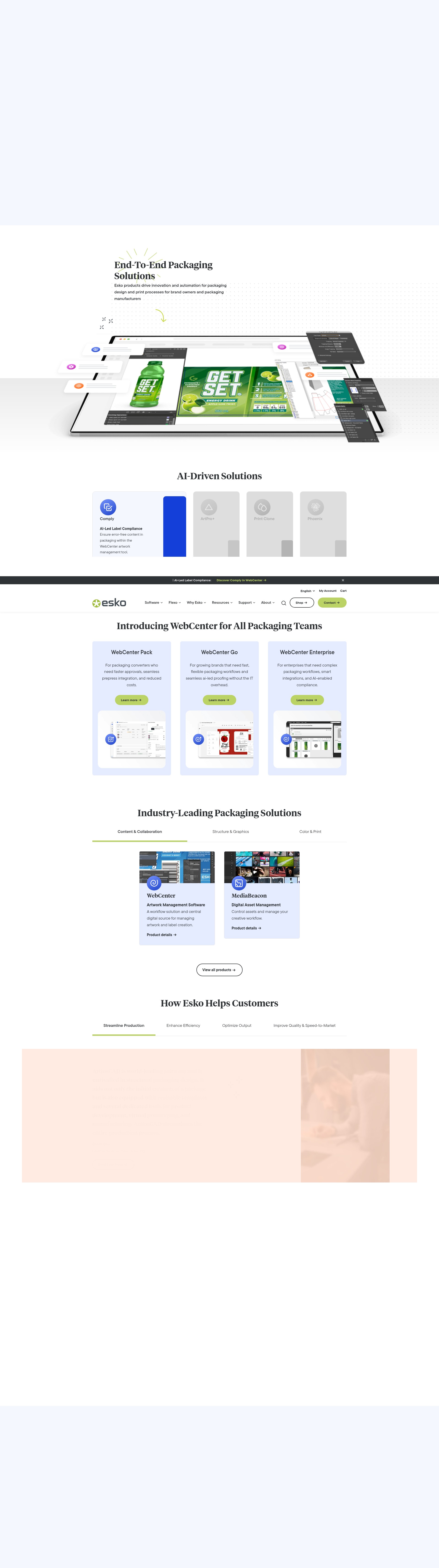 Screenshot of www.esko.com
