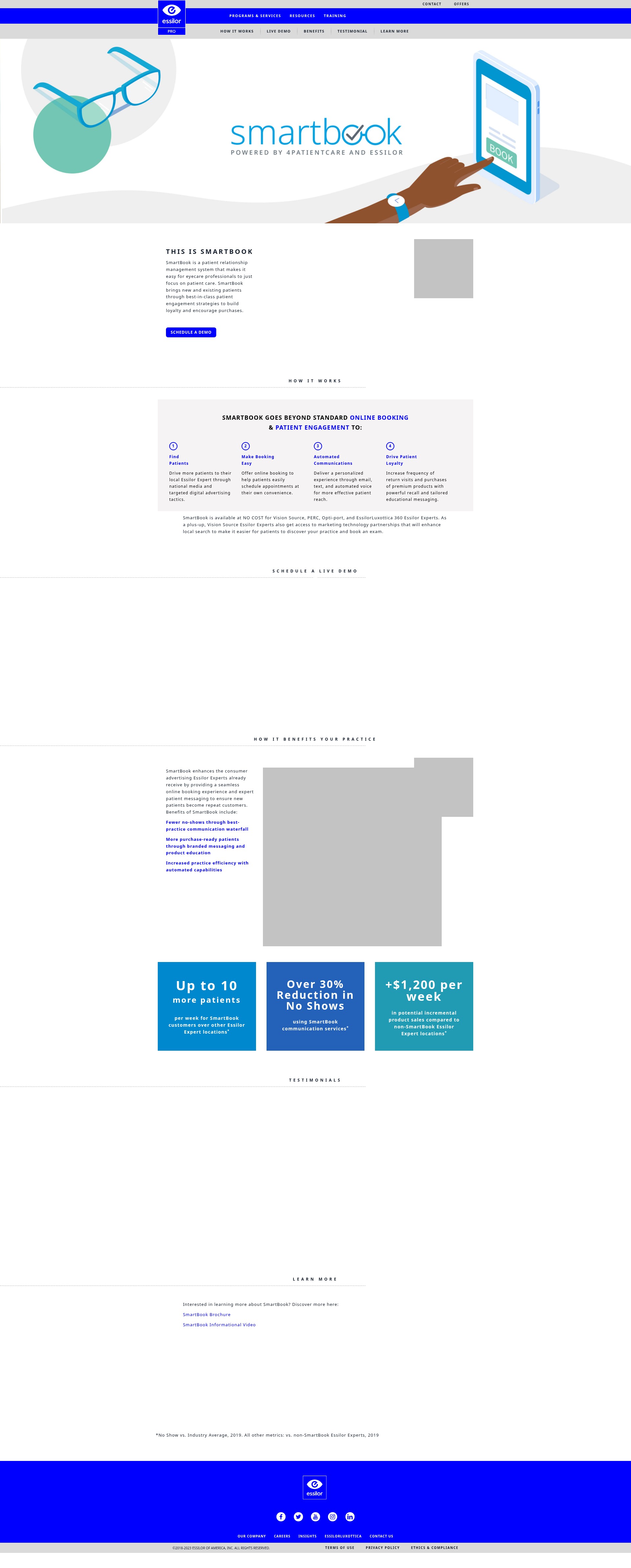 Screenshot of www.essilorpro.com