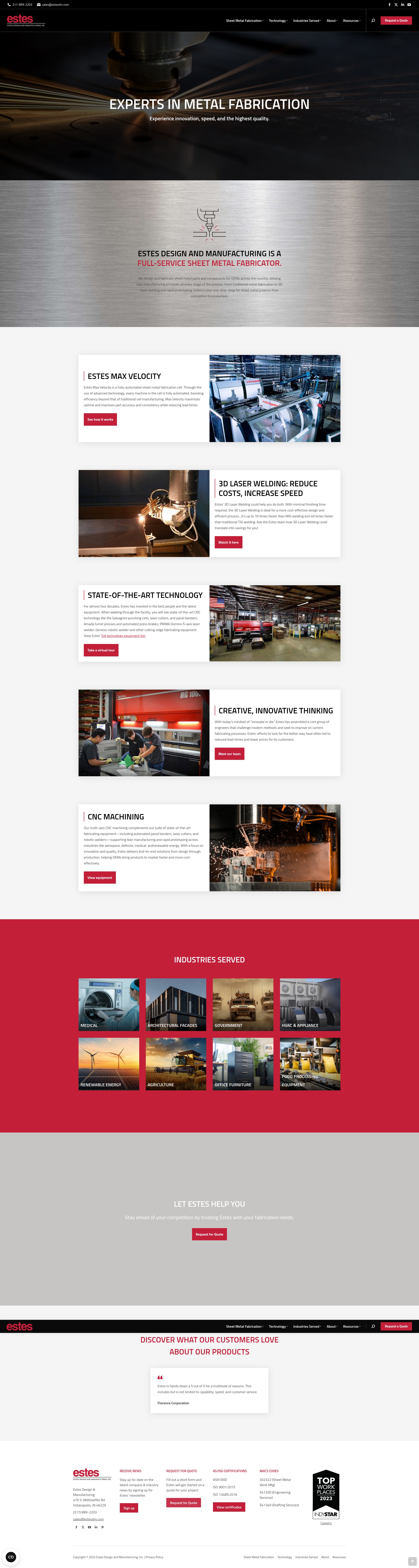 Screenshot of www.estesdm.com