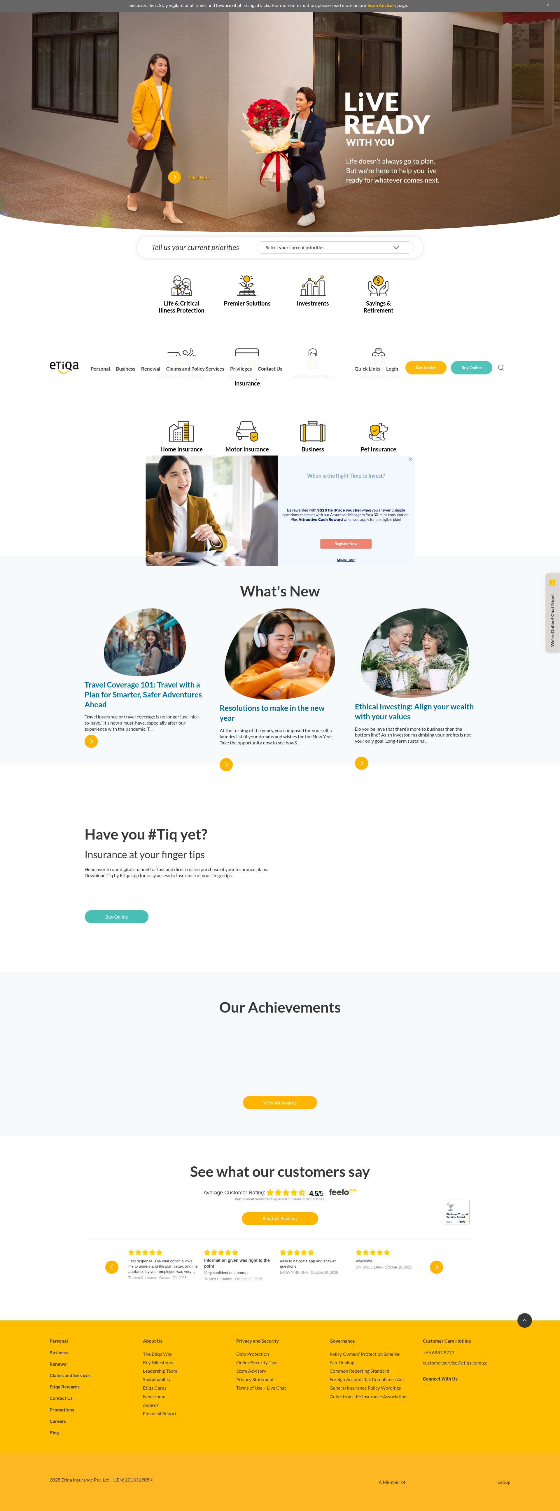 Screenshot of www.etiqa.com.sg