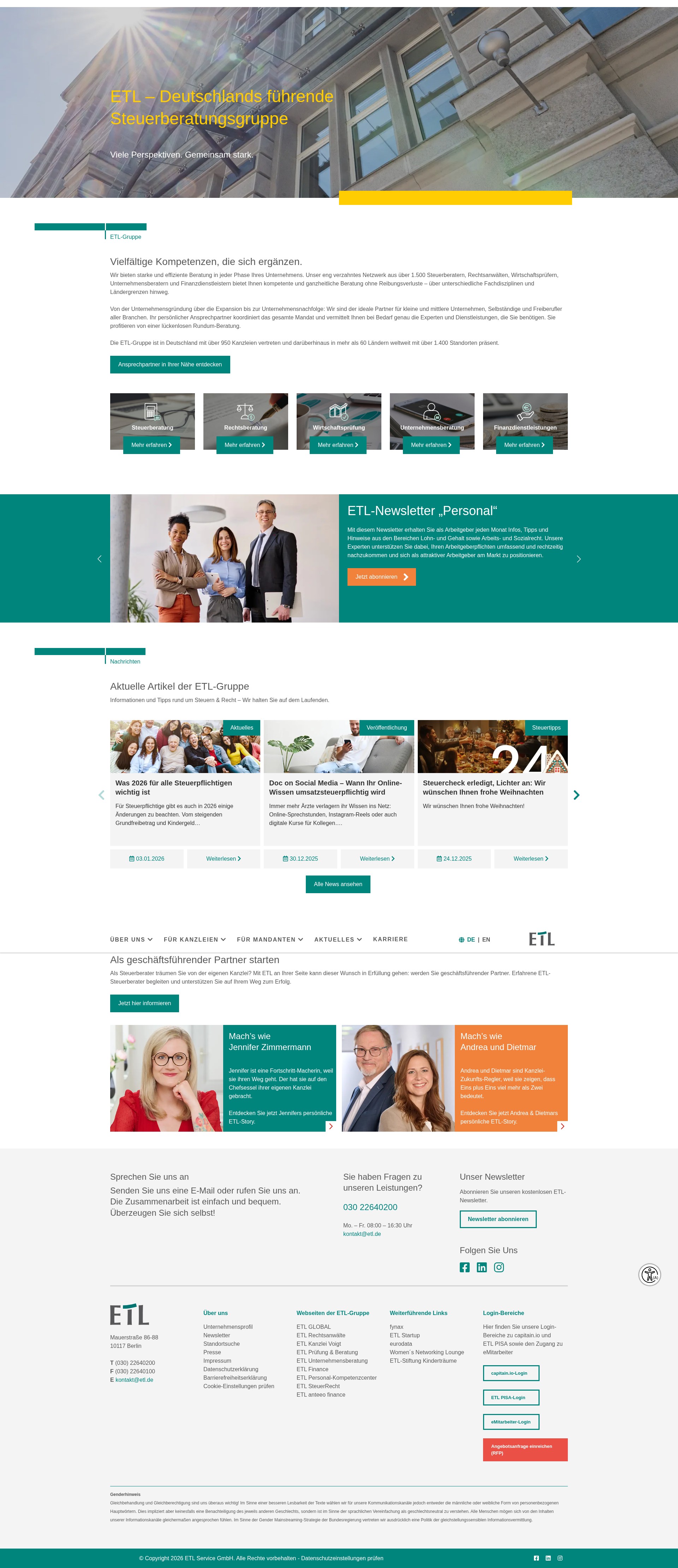 Screenshot of www.etl.de