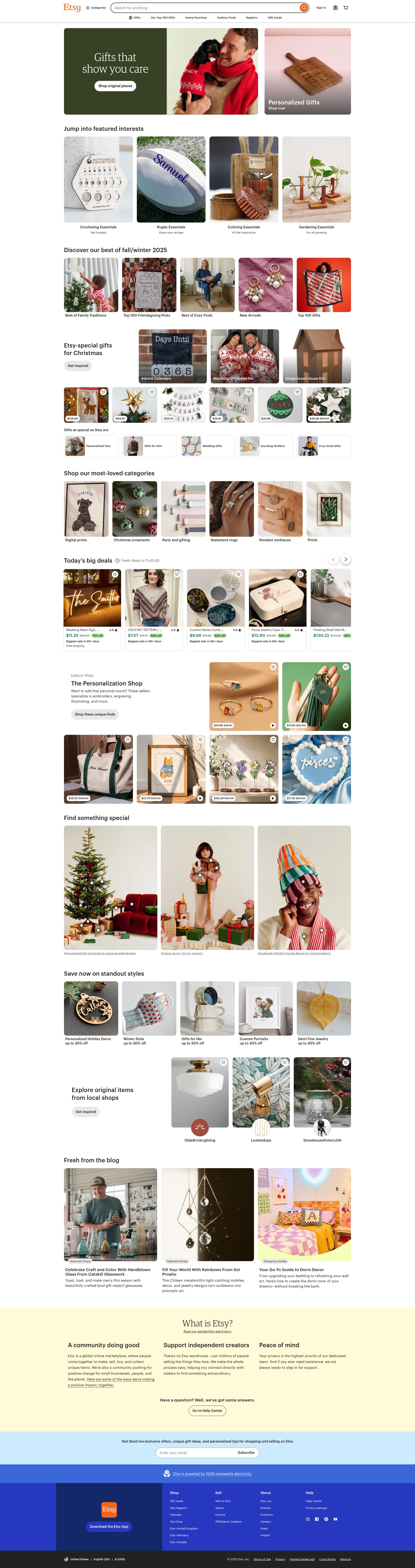 Screenshot of www.etsy.com
