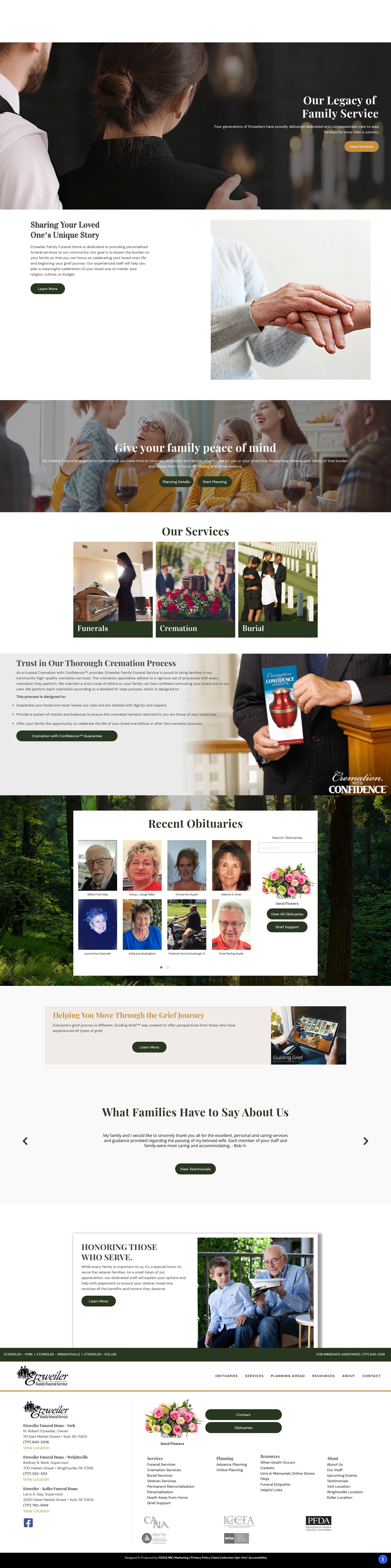 Screenshot of www.etzweilerfuneralhome.com