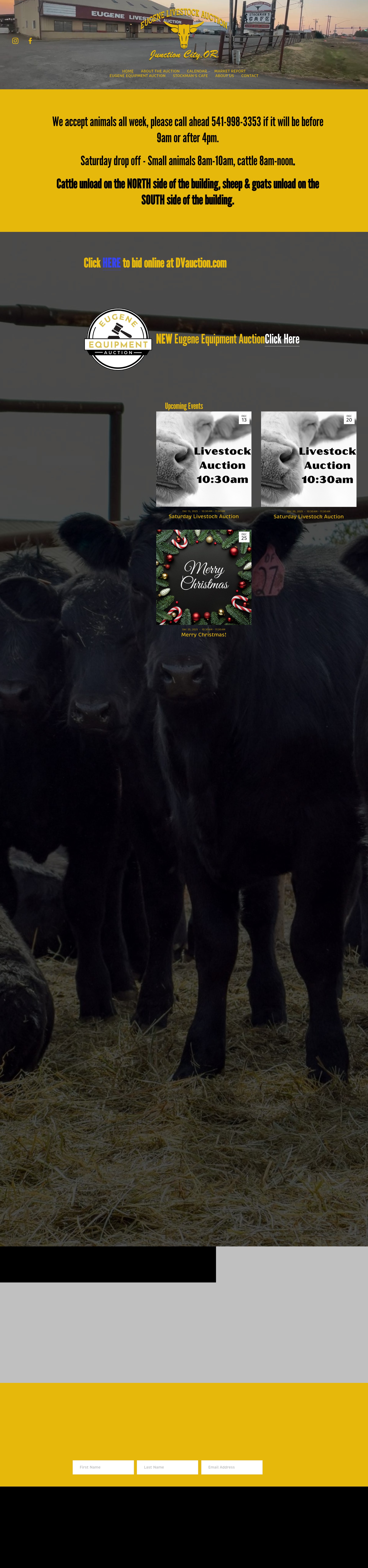 Screenshot of www.eugenelivestockauction.com