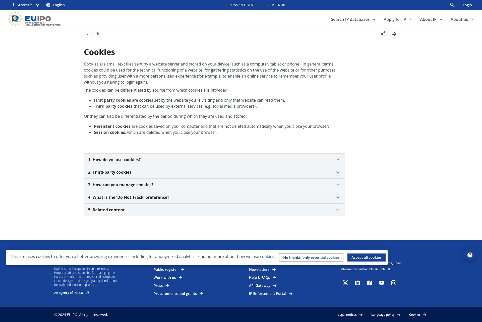 Screenshot of www.euipo.europa.eu