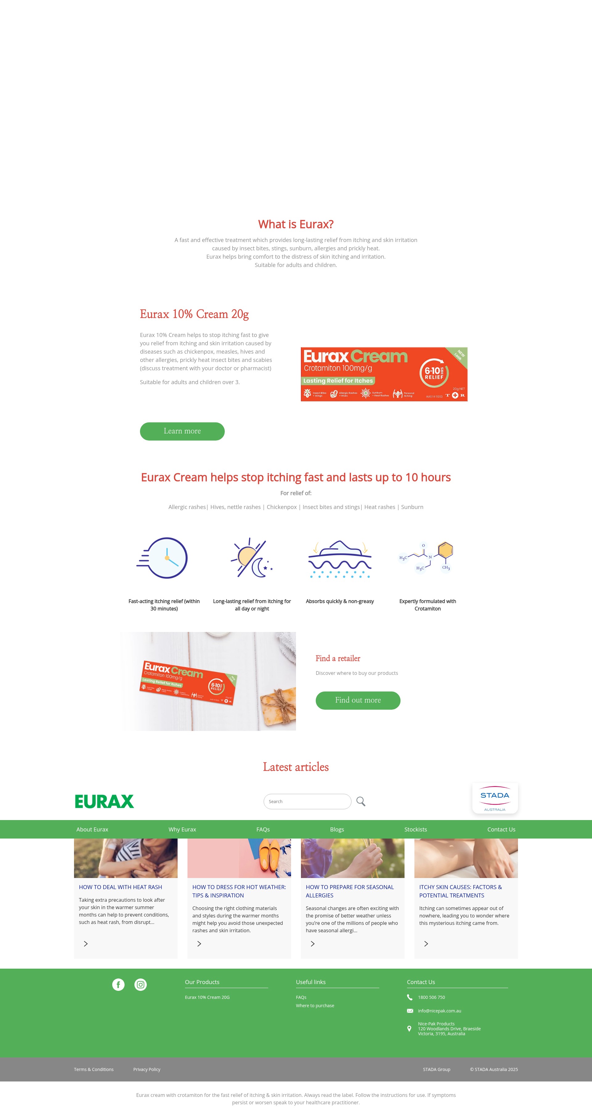 Screenshot of www.eurax.com.au