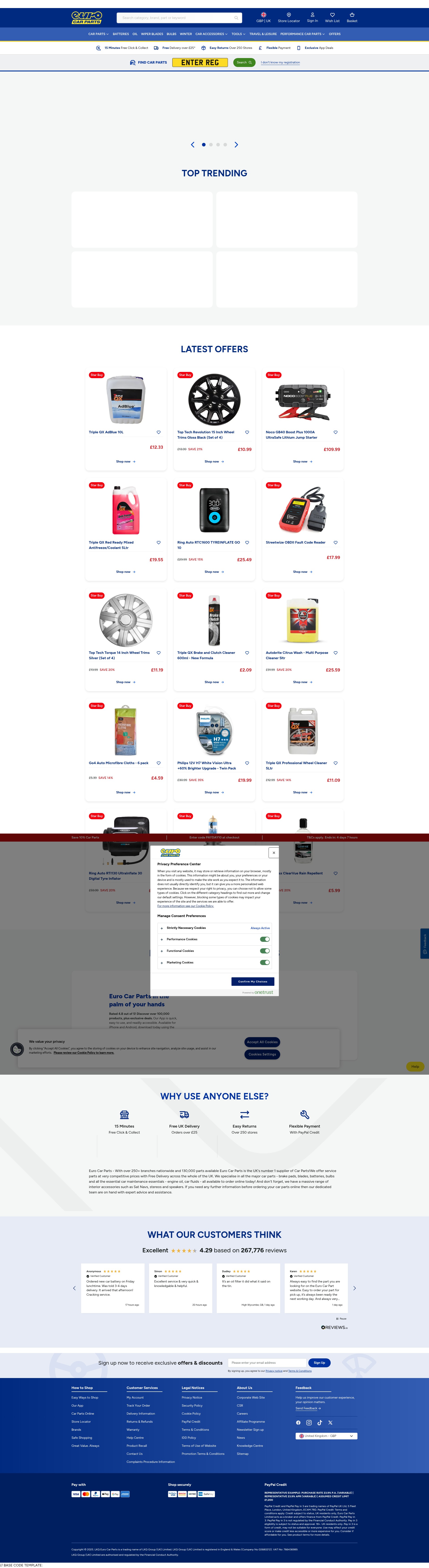 Screenshot of www.eurocarparts.com