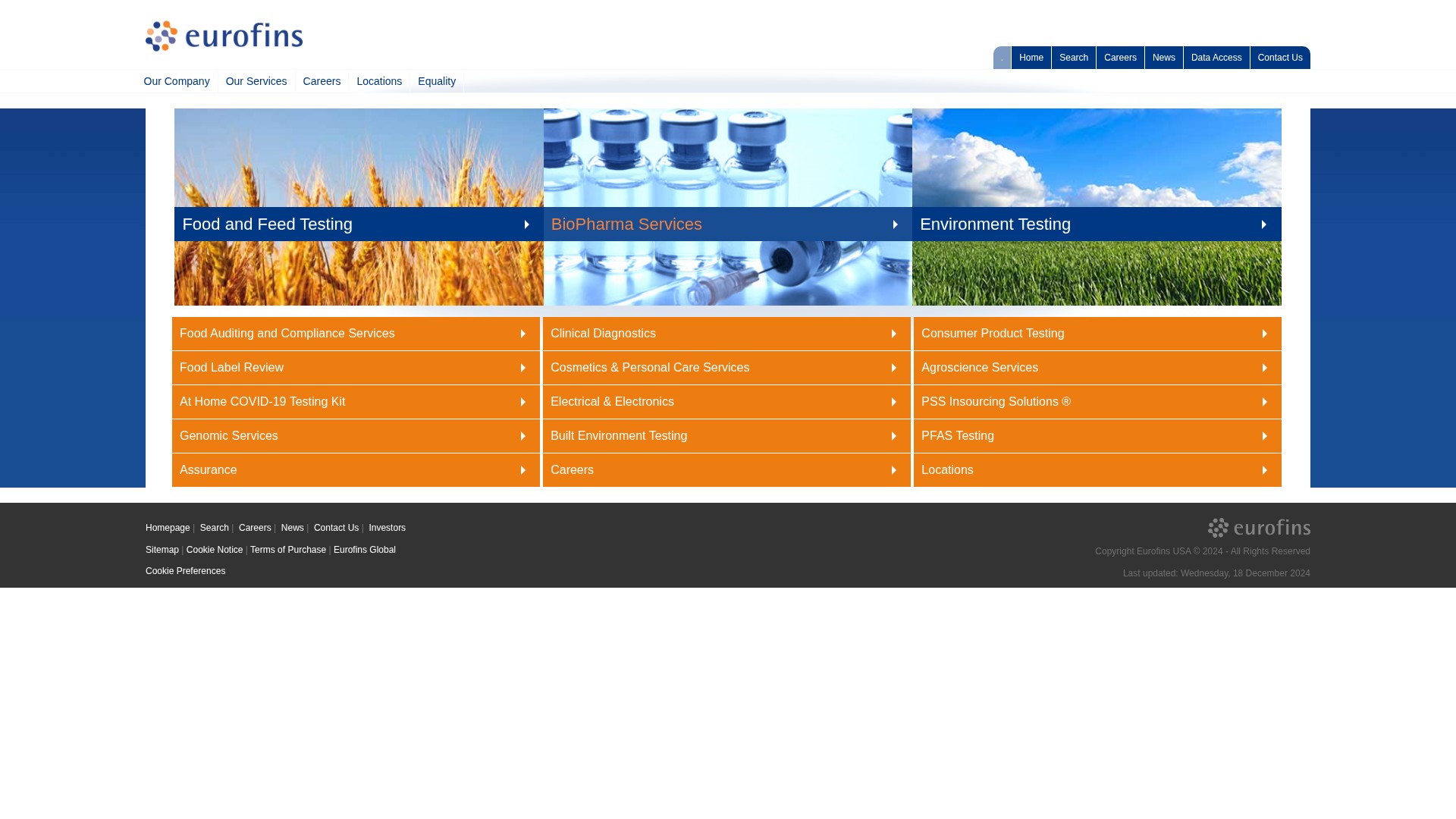 Screenshot of www.eurofinsus.com