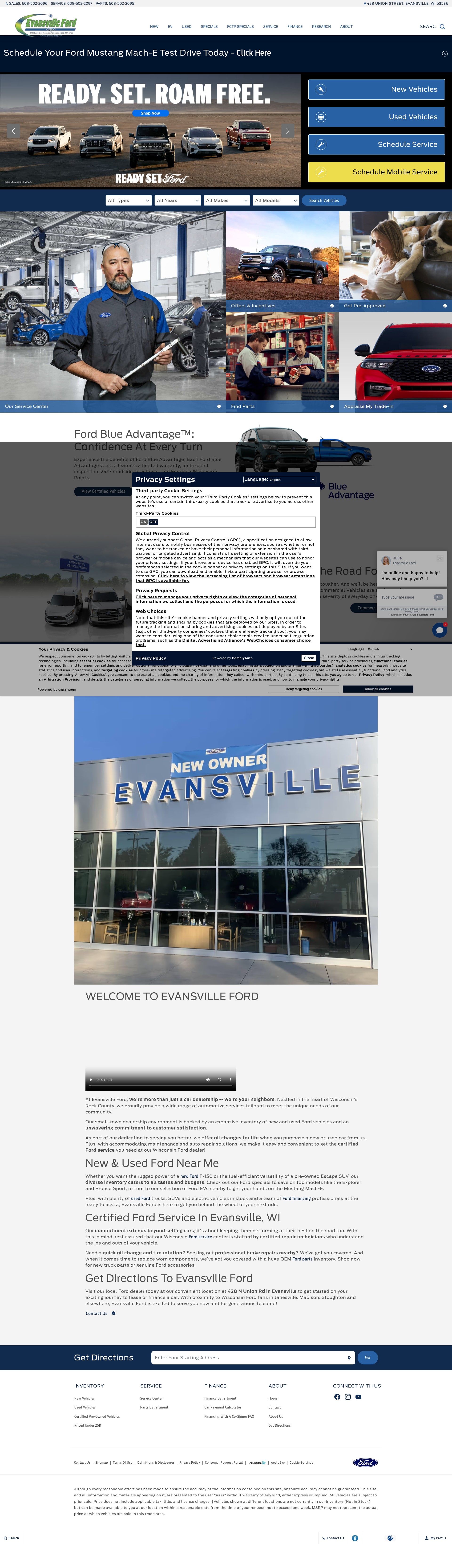 Screenshot of www.evansvillefordmotors.com