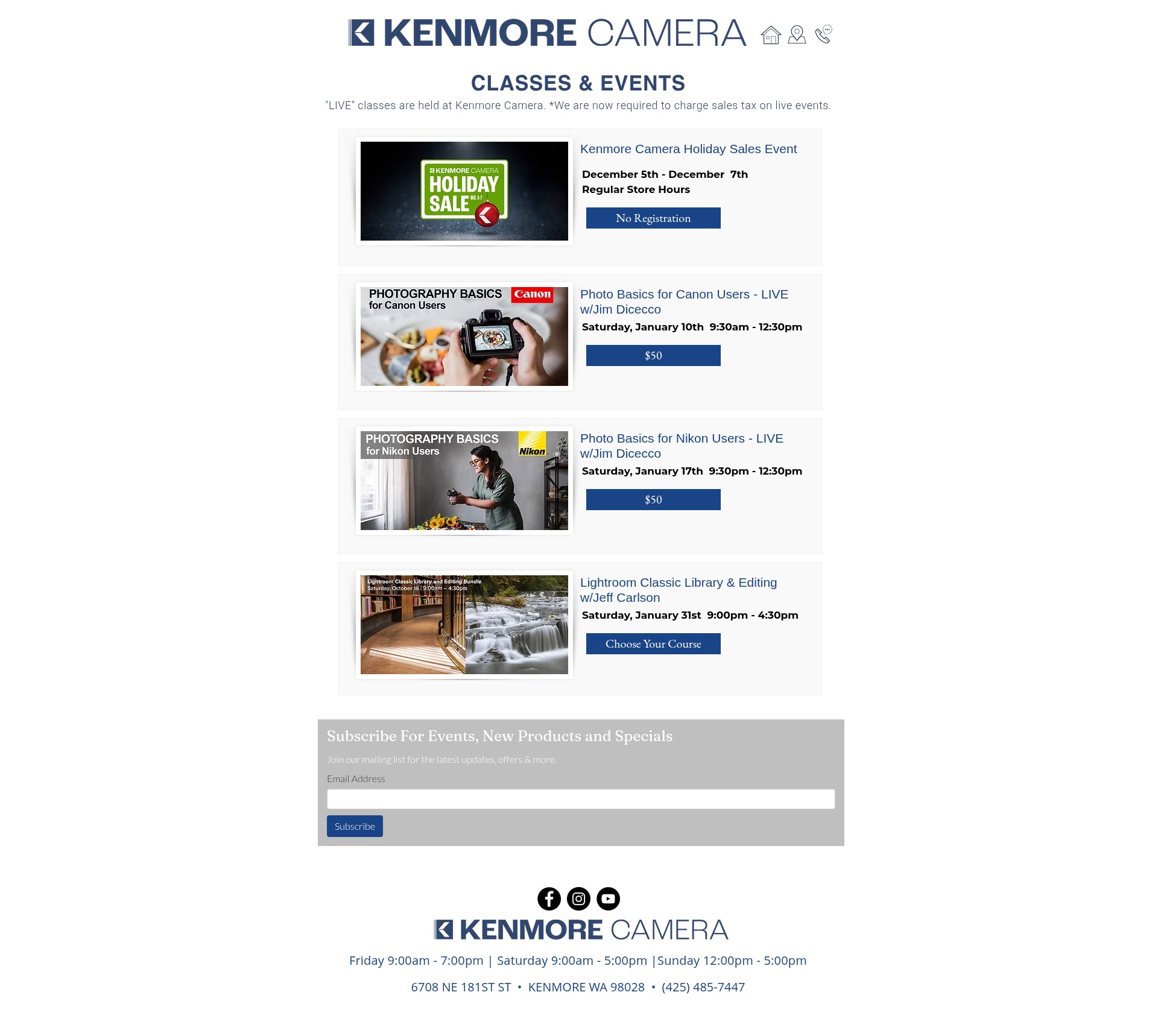Screenshot of www.events.kenmorecamera.com