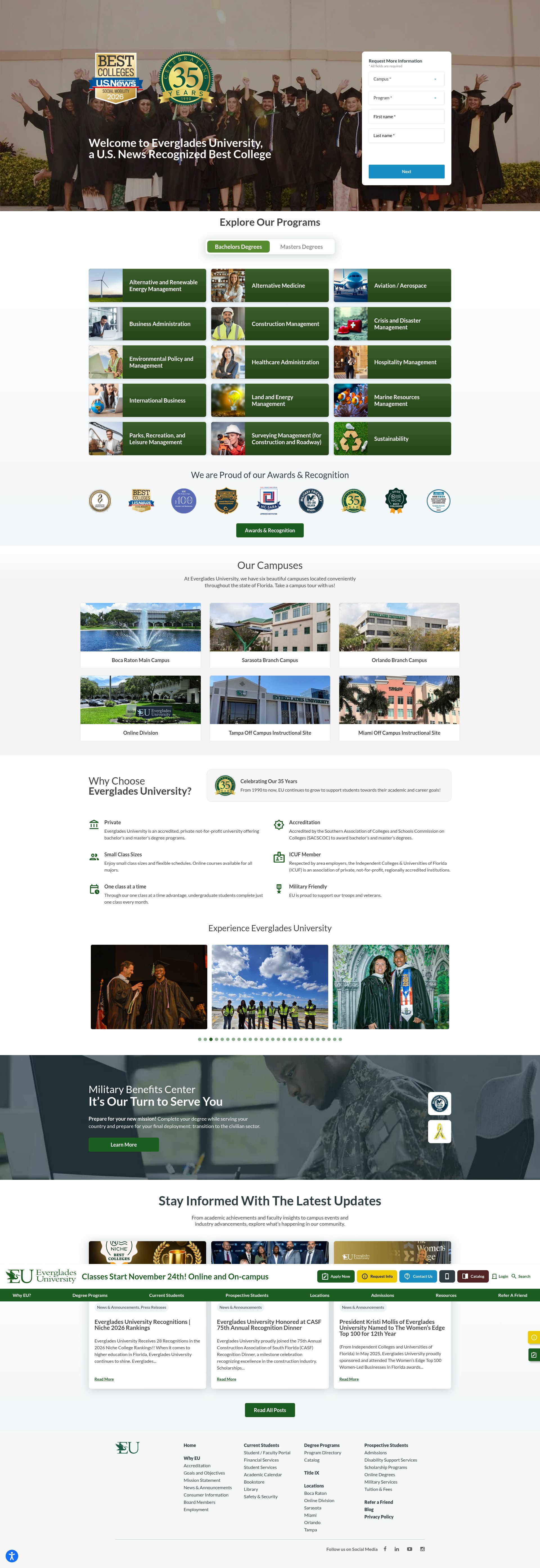 Screenshot of www.evergladesuniversity.edu
