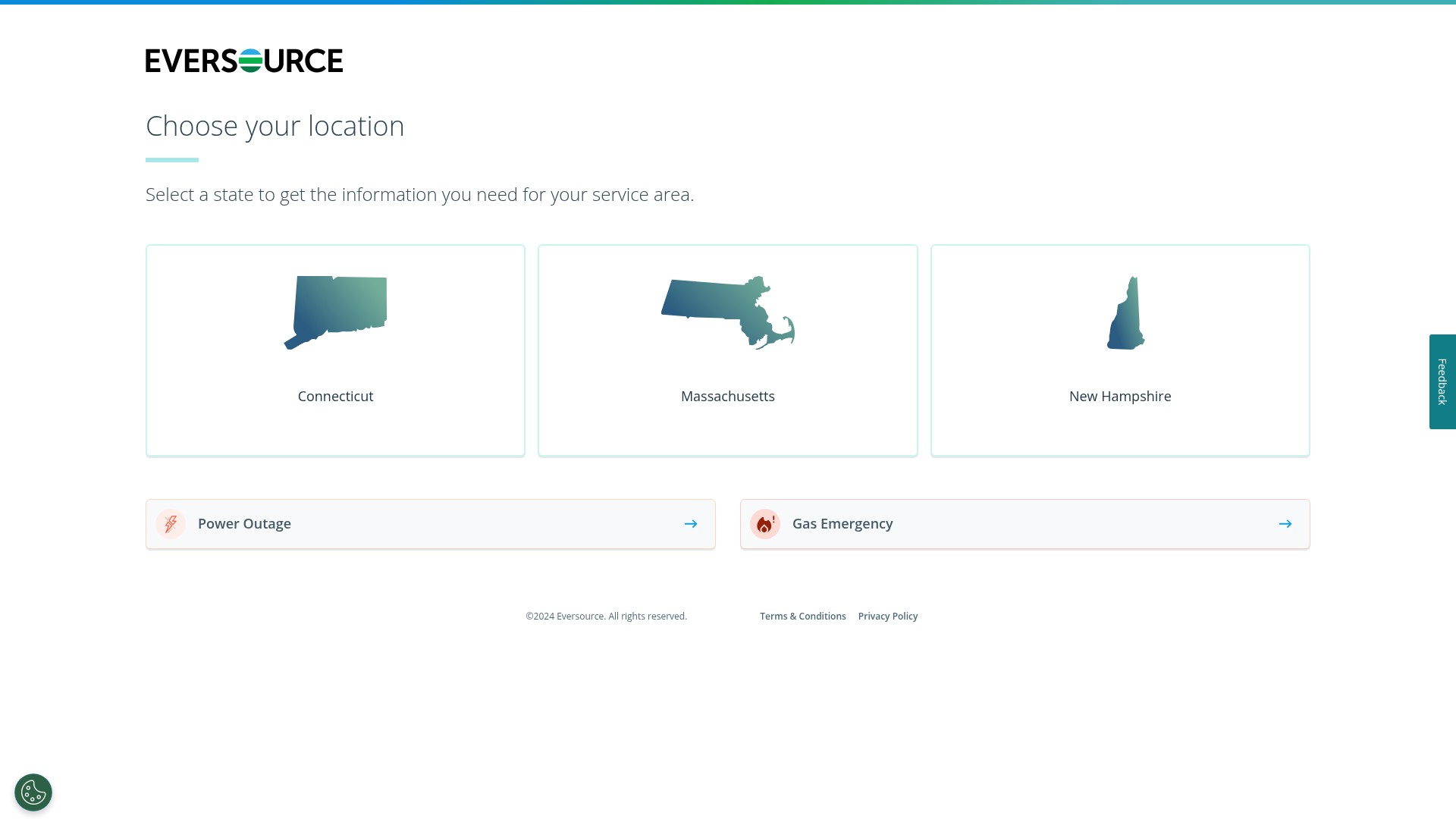 Screenshot of www.eversource.com