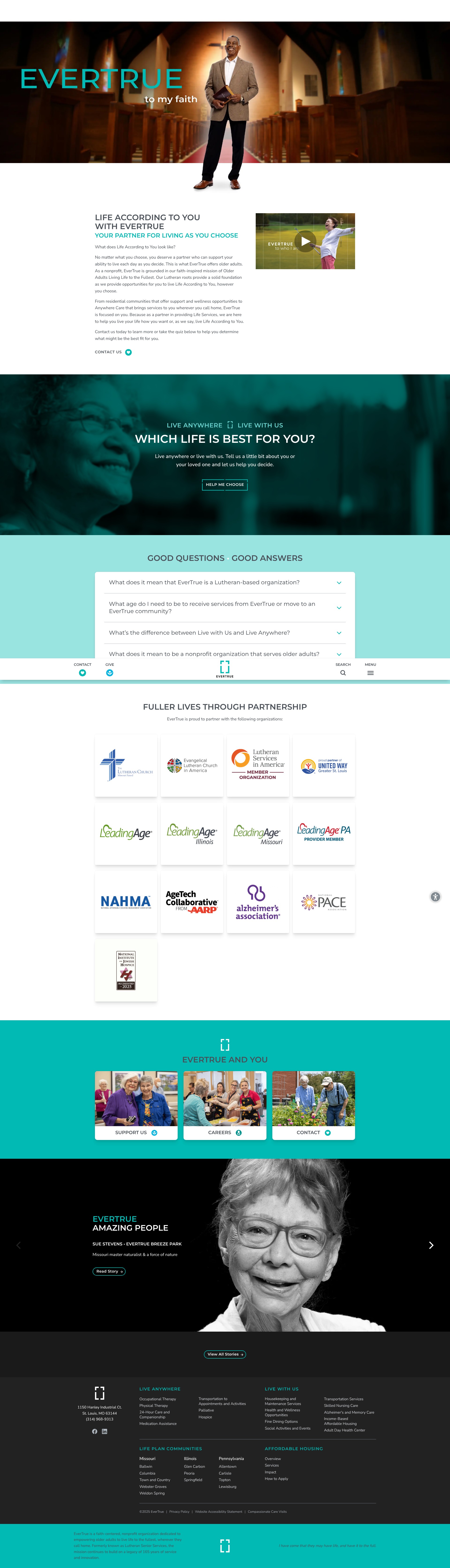 Screenshot of www.evertrueliving.org