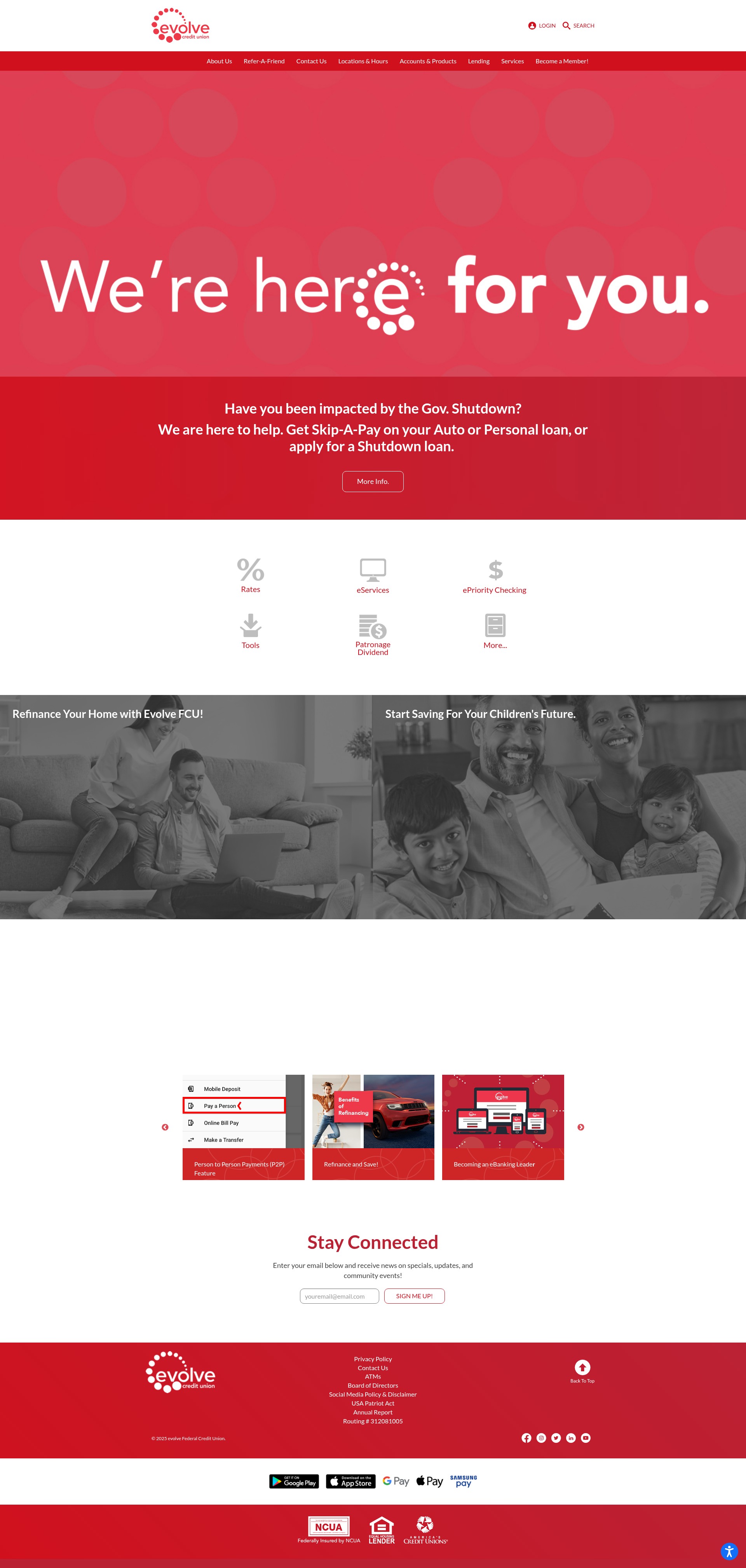 Screenshot of www.evolvefcu.org