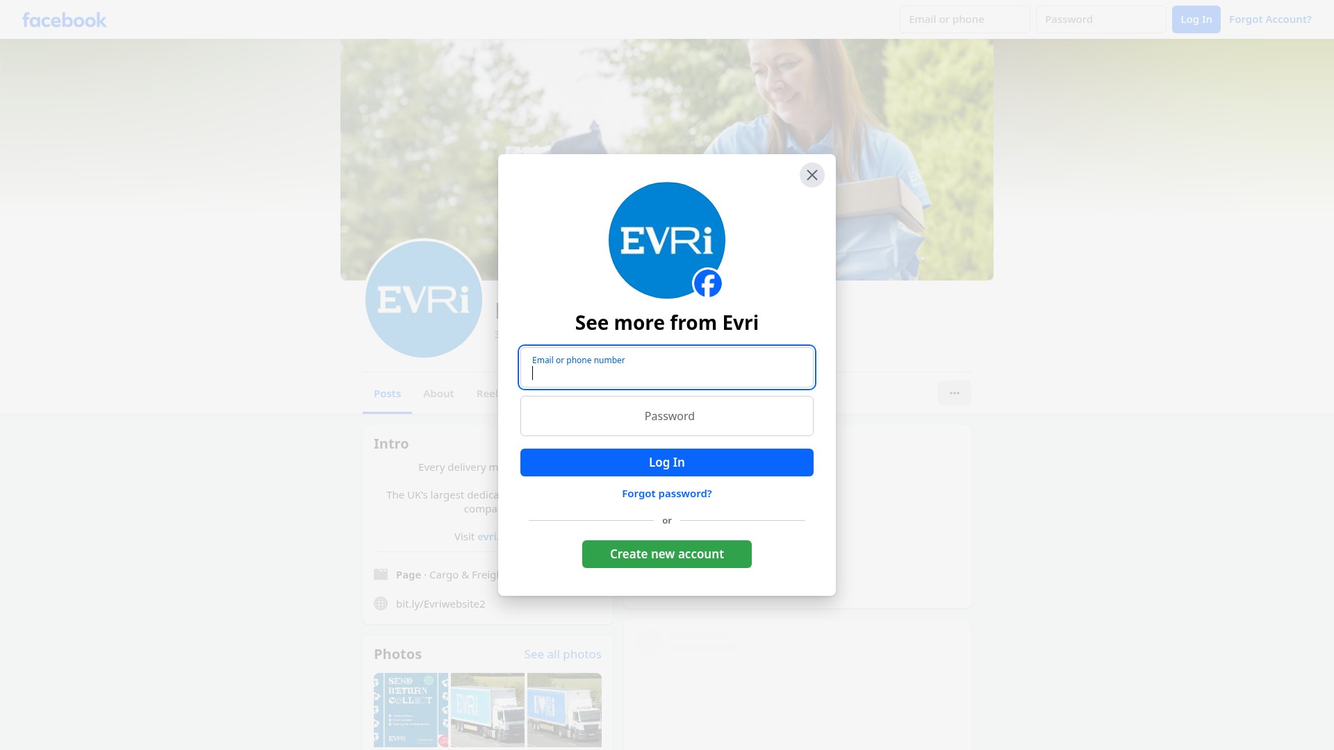 Screenshot of www.evri.com