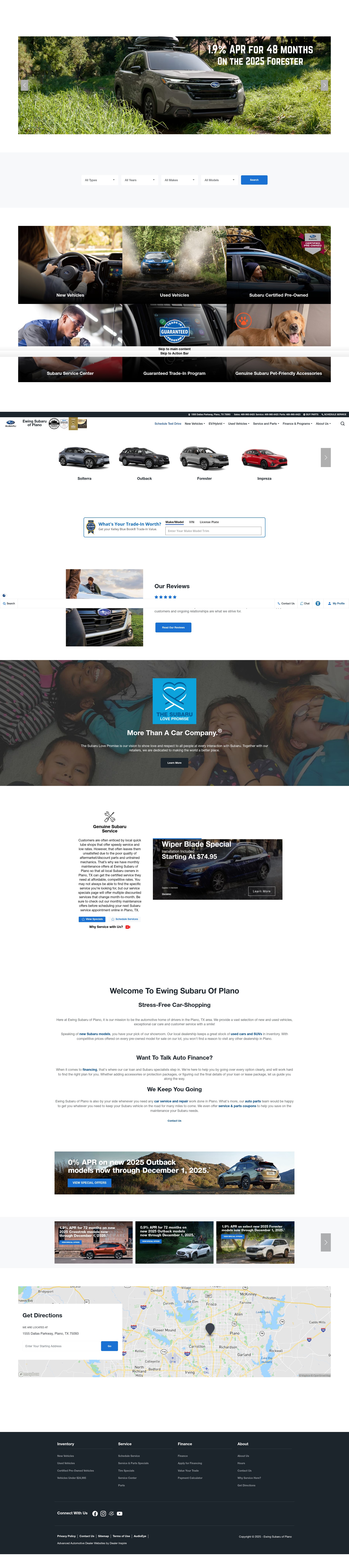 Screenshot of www.ewingsubaruofplano.com