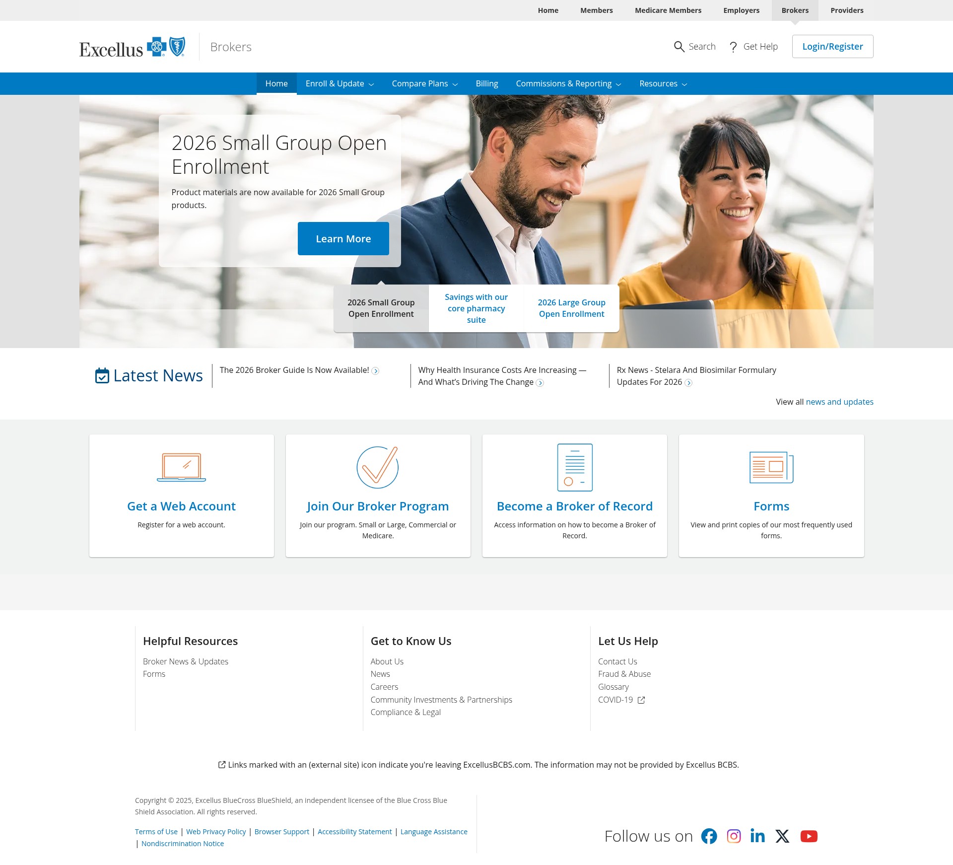 Screenshot of www.excellusbcbs.com