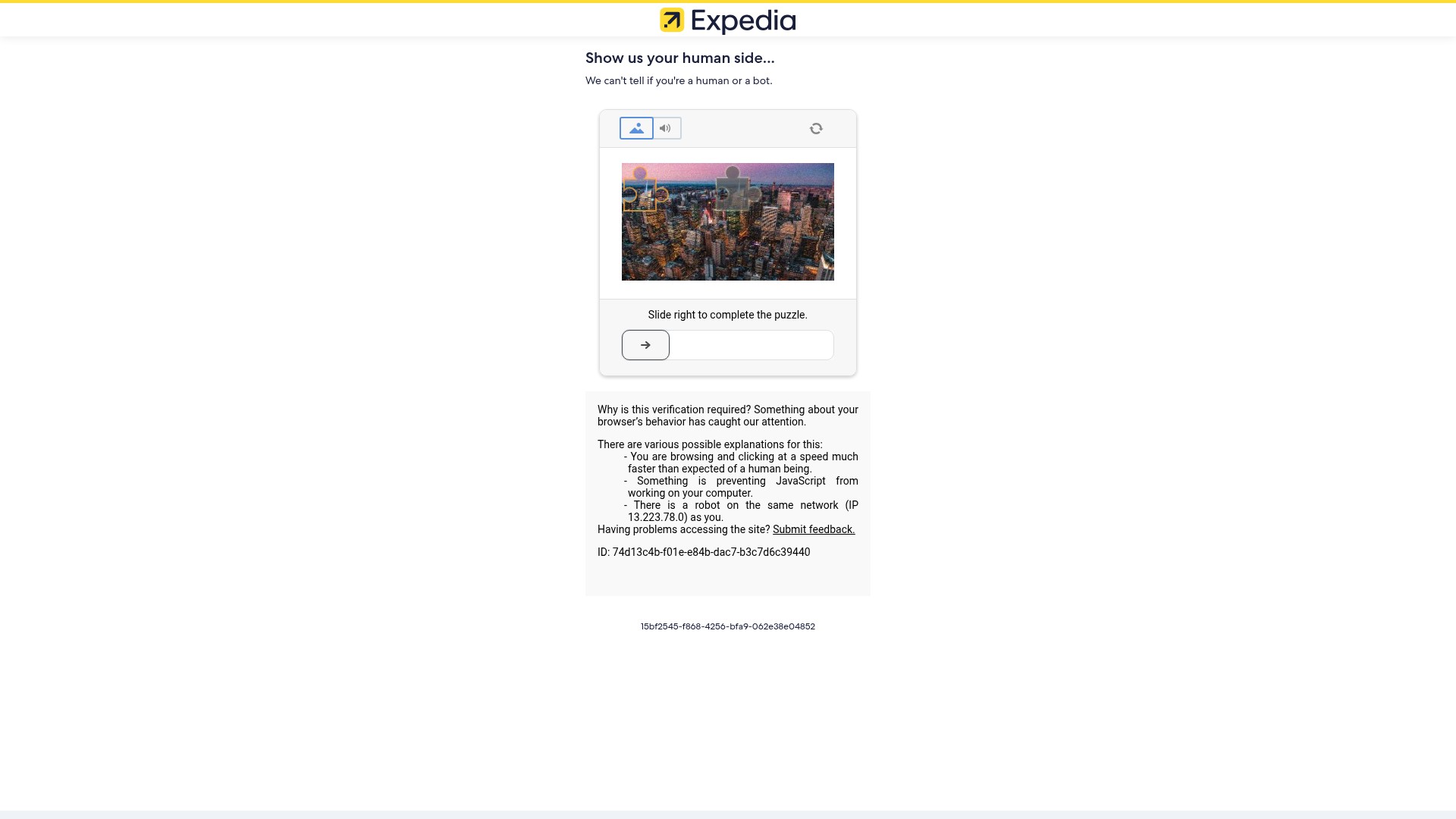 Screenshot of www.expedia.ca