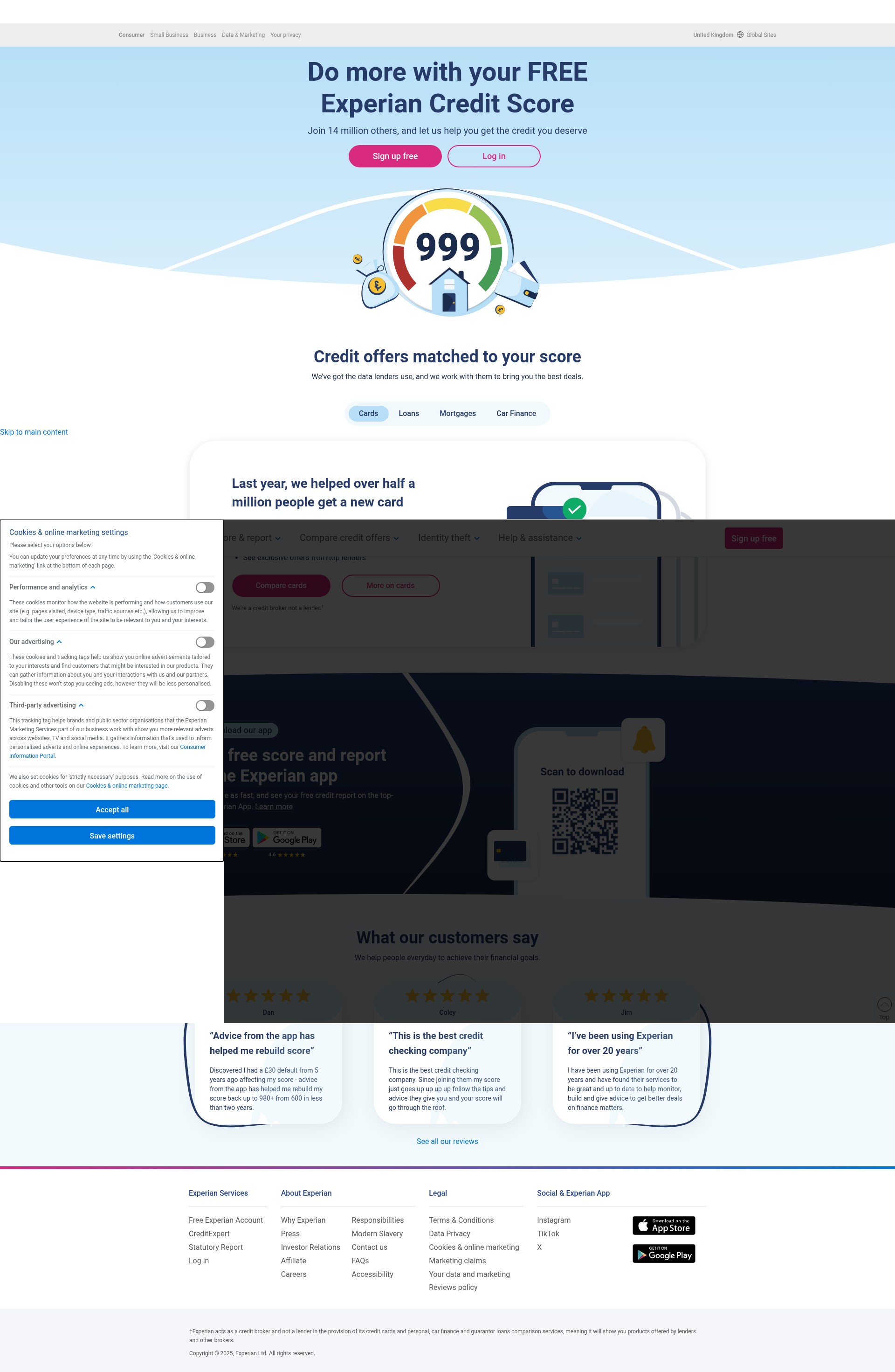Screenshot of www.experian.co.uk