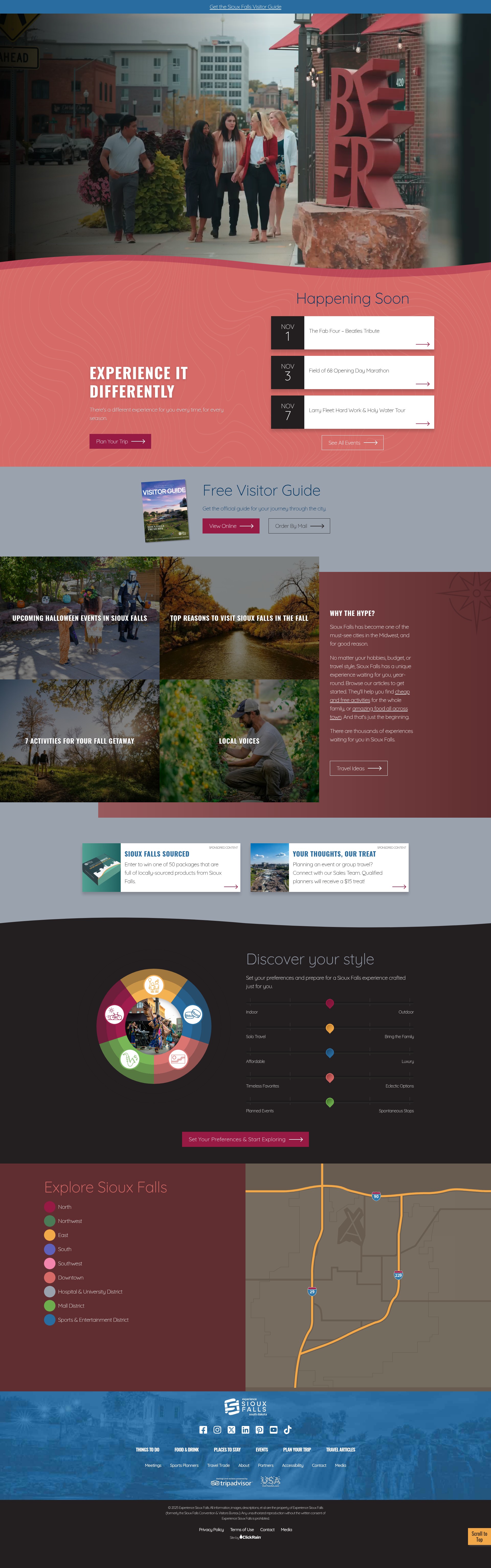 Screenshot of www.experiencesiouxfalls.com