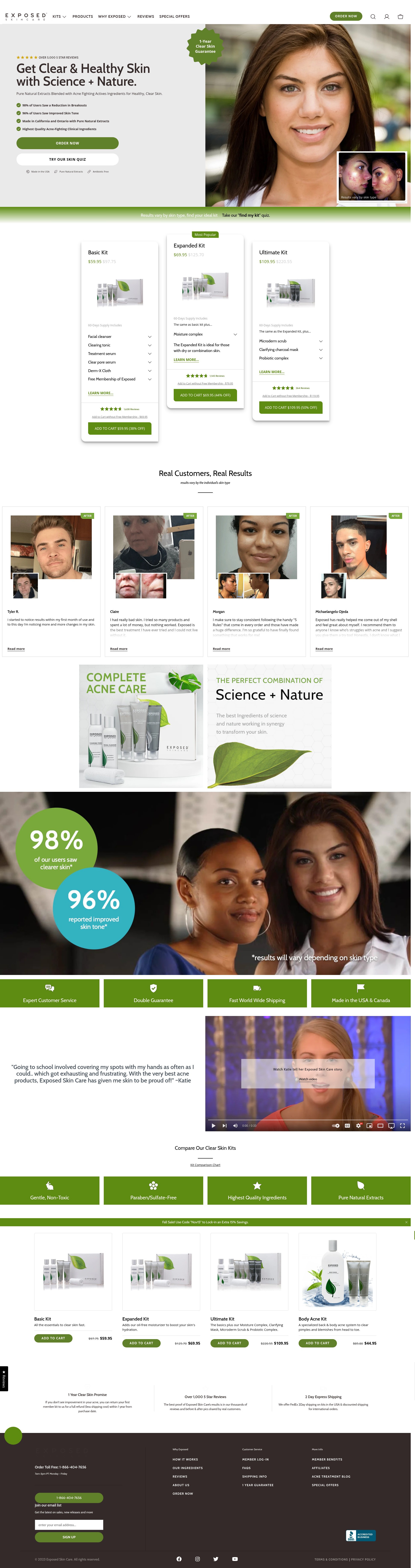 Screenshot of www.exposedskincare.com