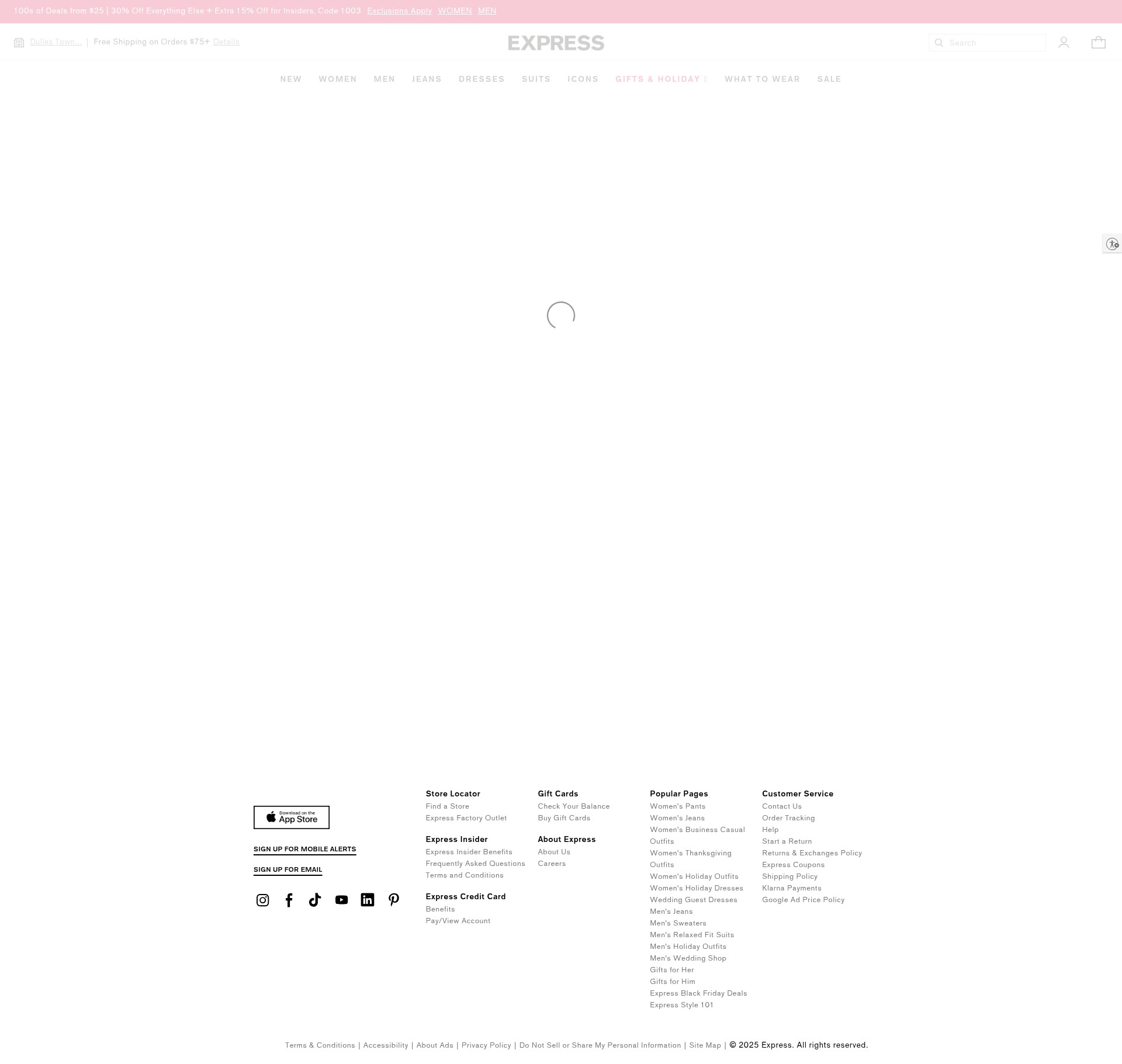 Screenshot of www.express.com
