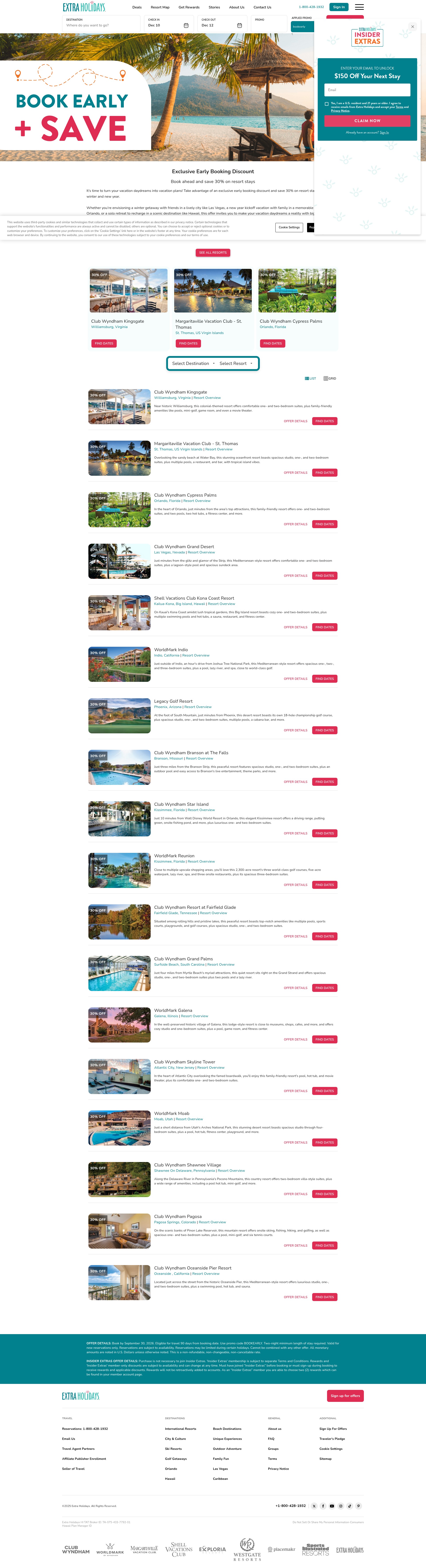 Screenshot of www.extraholidays.com