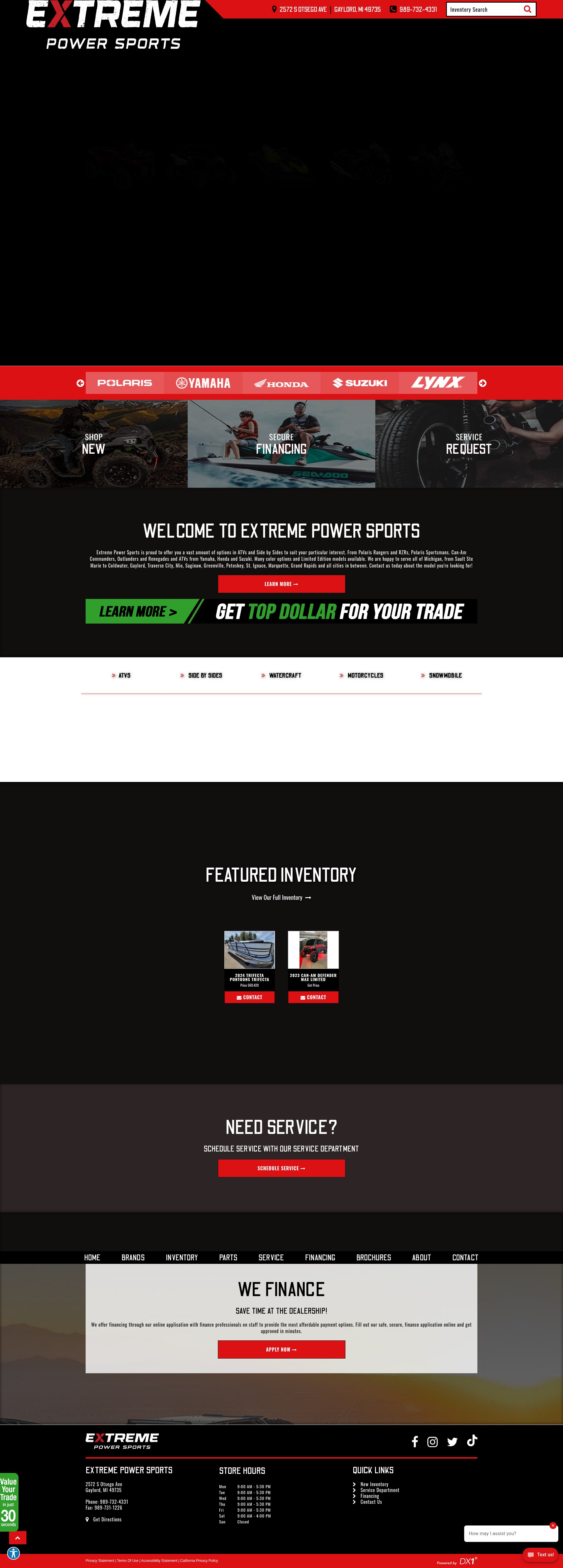 Screenshot of www.extremepowersportsgaylord.com