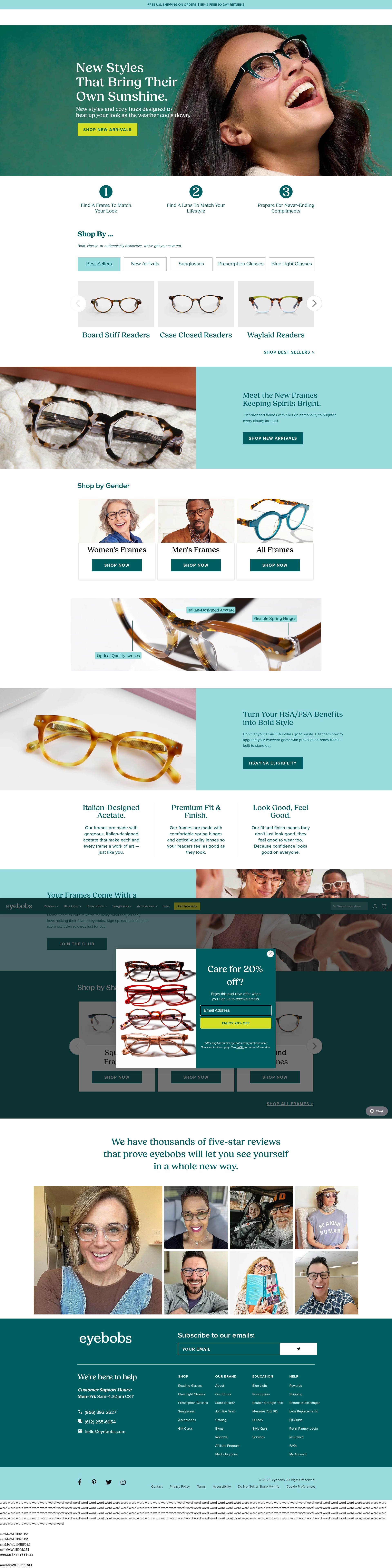 Screenshot of www.eyebobs.com