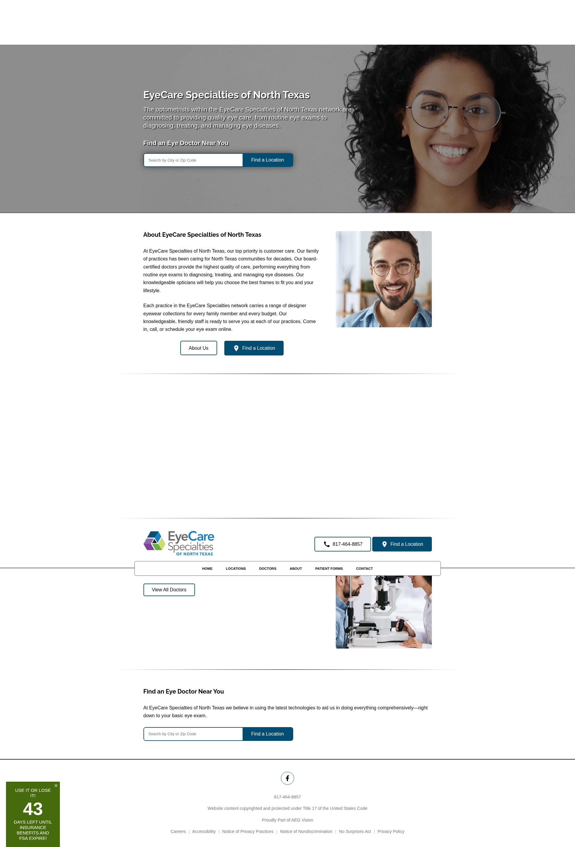 Screenshot of www.eyecarespecialtiestx.com