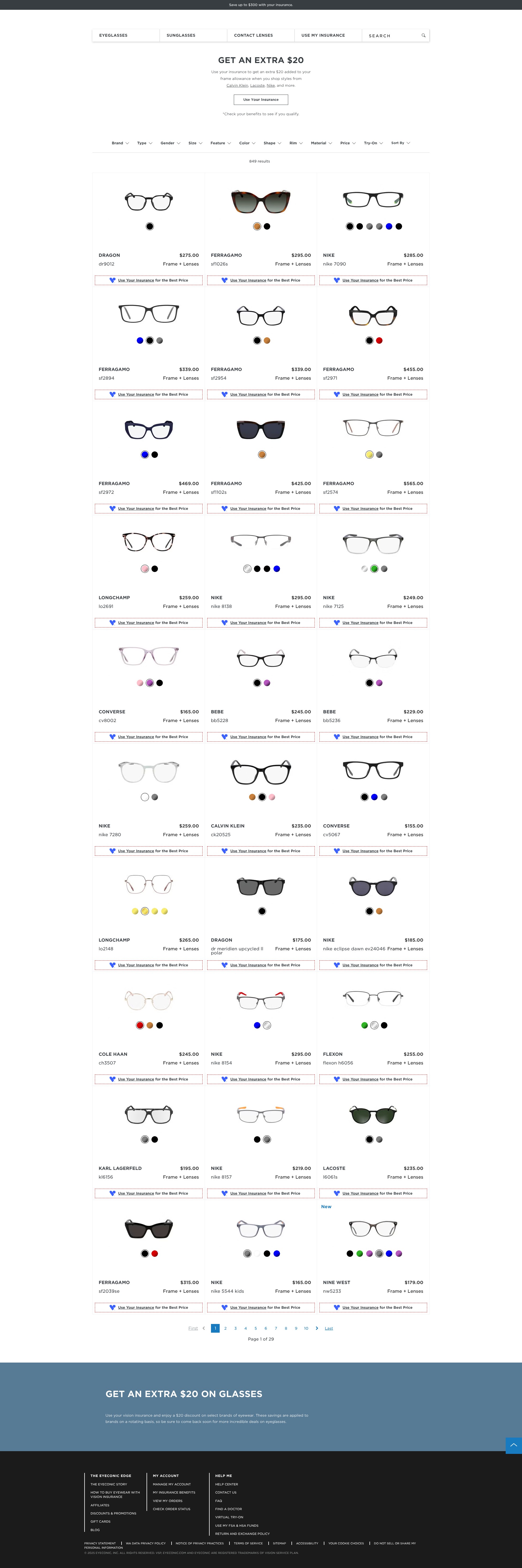 Screenshot of www.eyeconic.com
