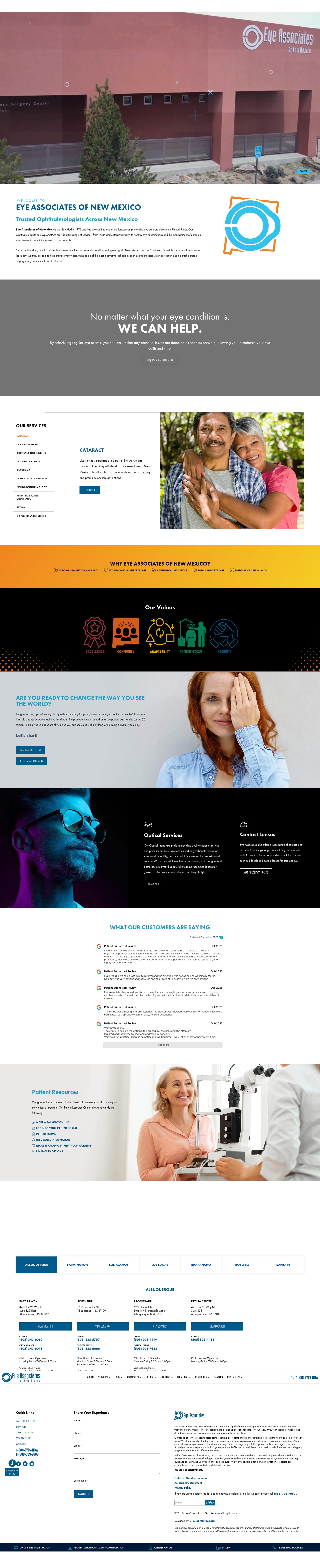 Screenshot of www.eyenm.com