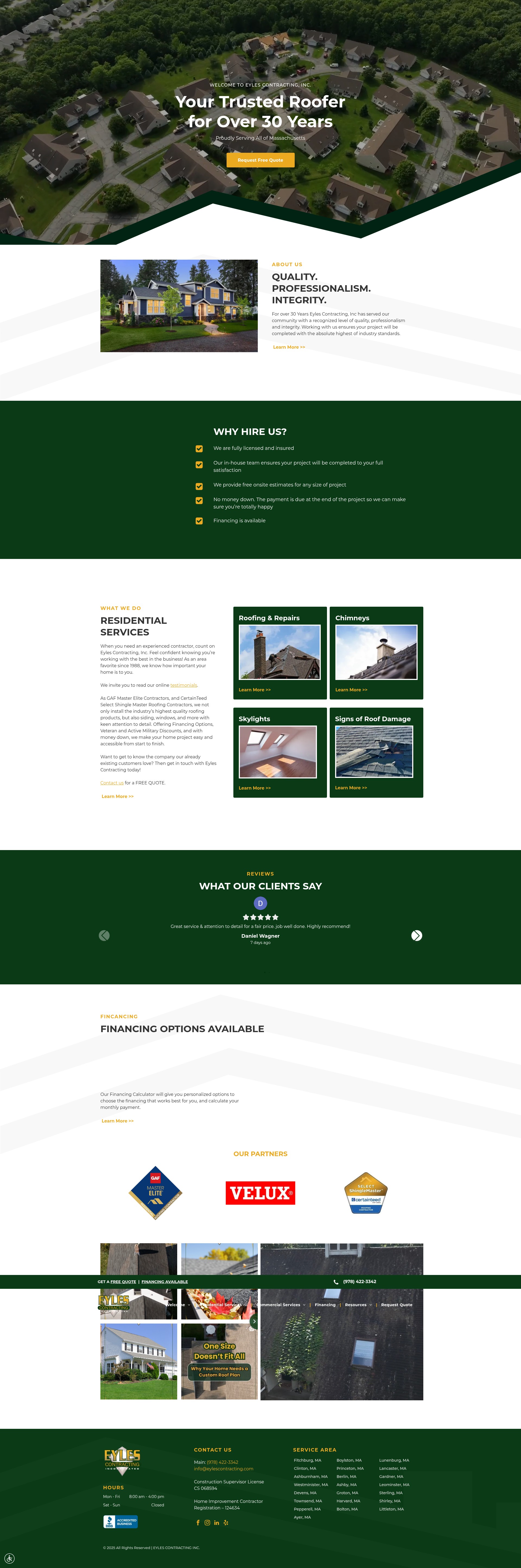 Screenshot of www.eylescontracting.com