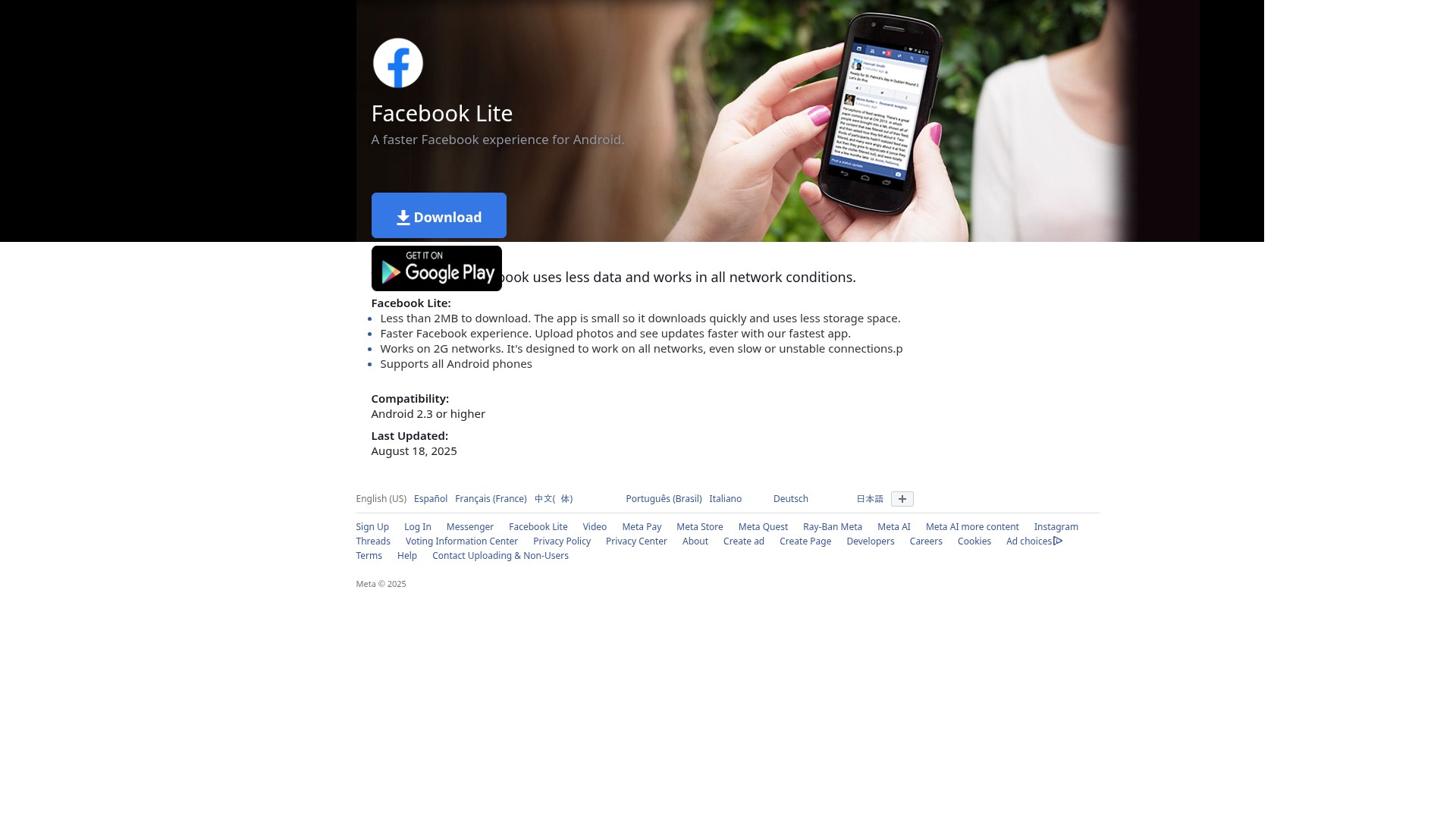 Screenshot of www.facebook.com