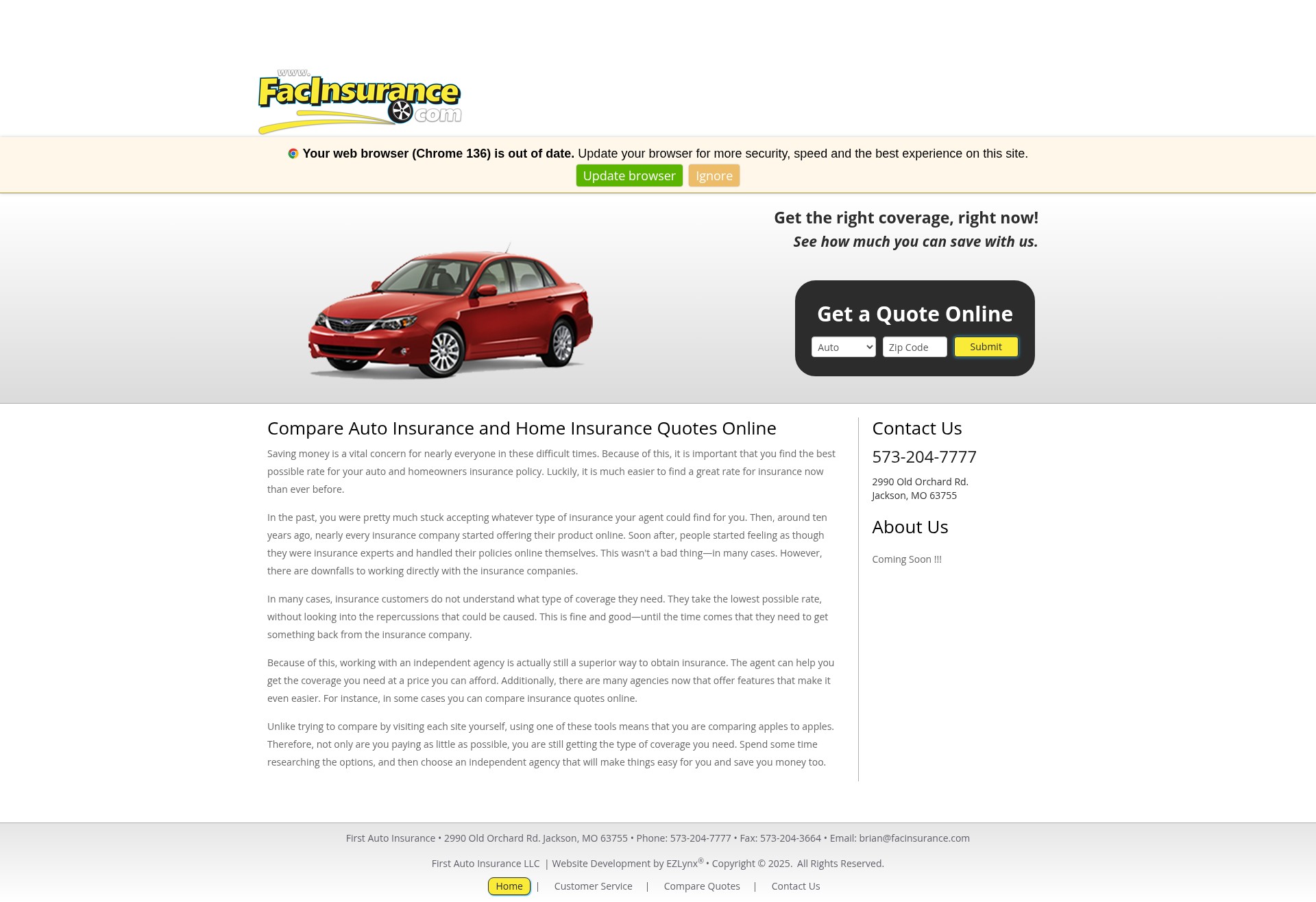 Screenshot of www.facinsurance.com