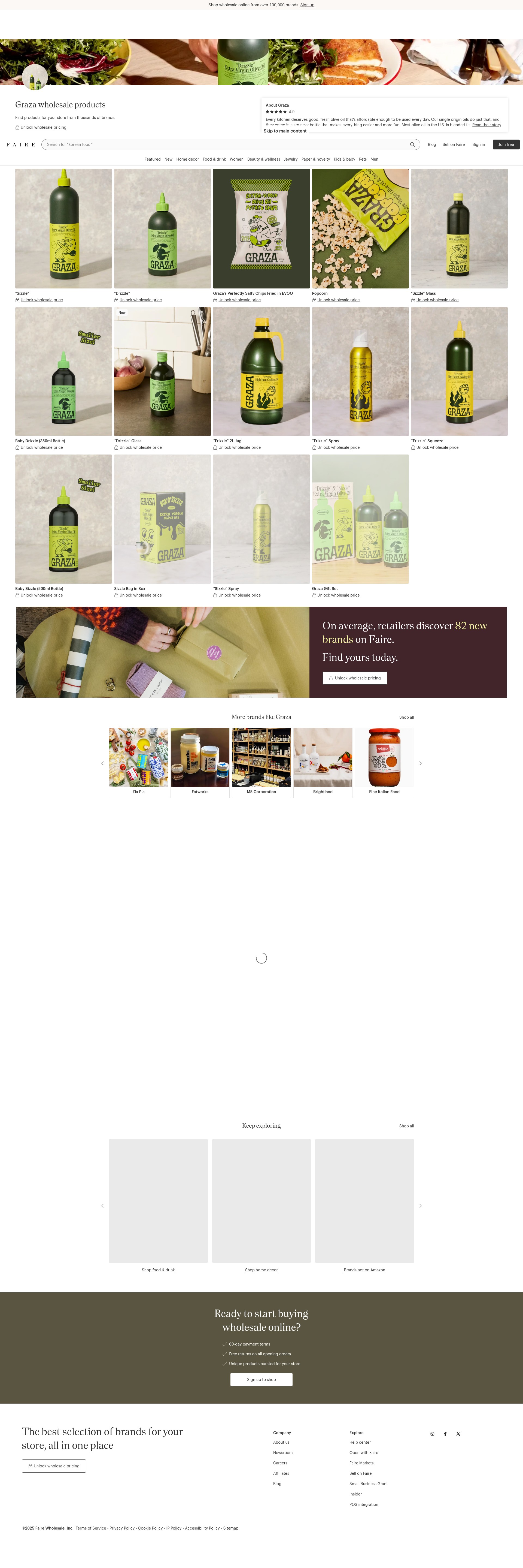 Screenshot of www.faire.com