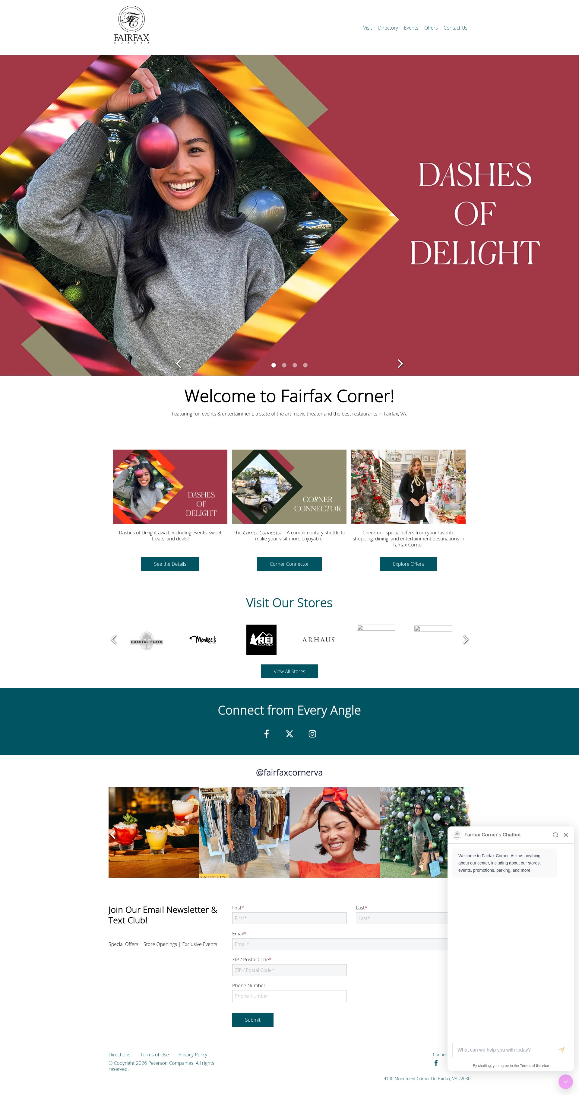 Screenshot of www.fairfaxcorner.com