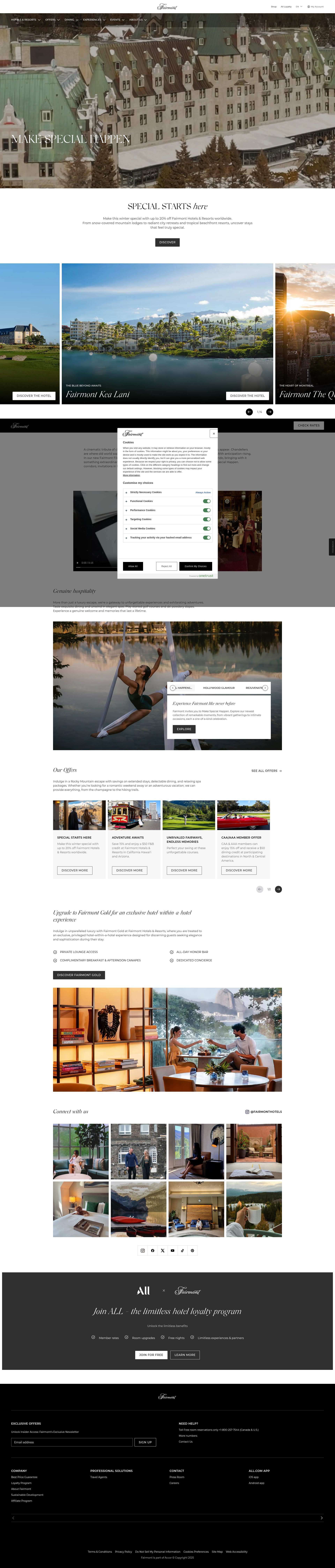 Screenshot of www.fairmont.com