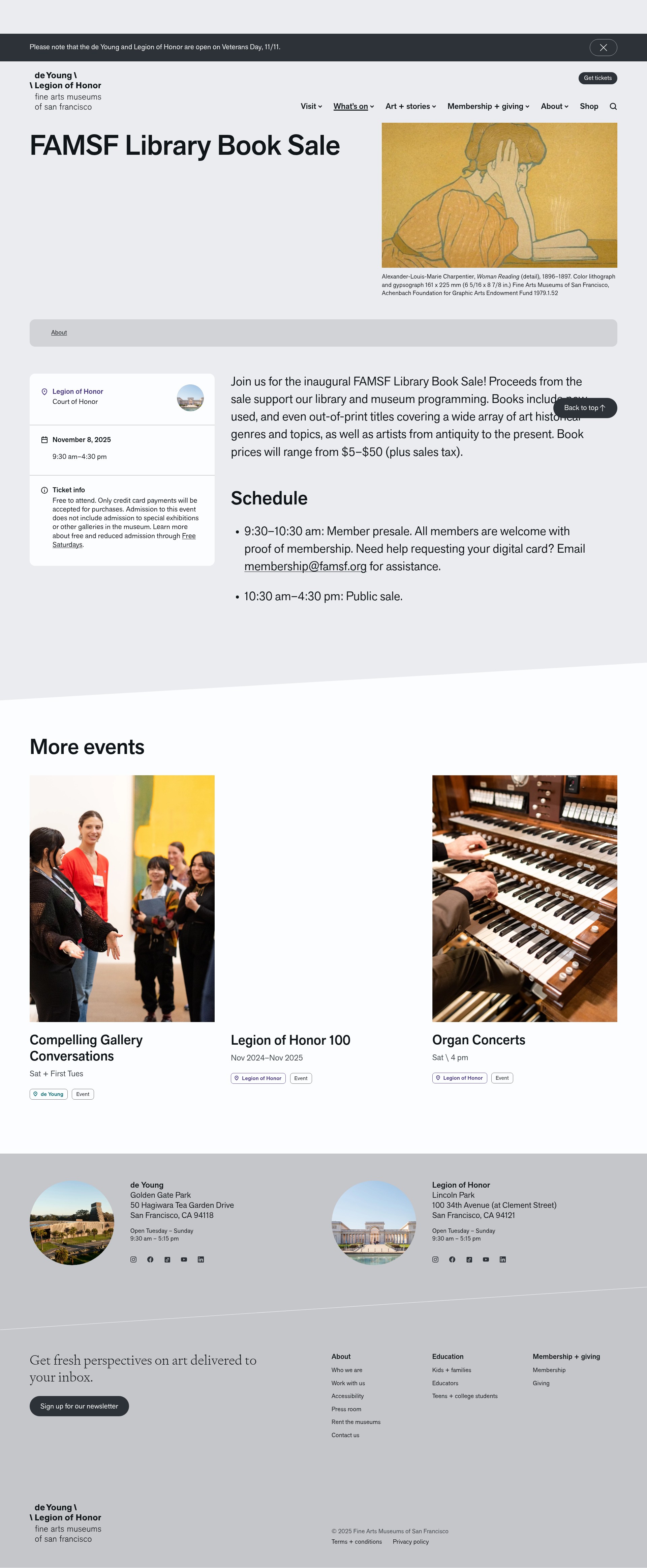 Screenshot of www.famsf.org
